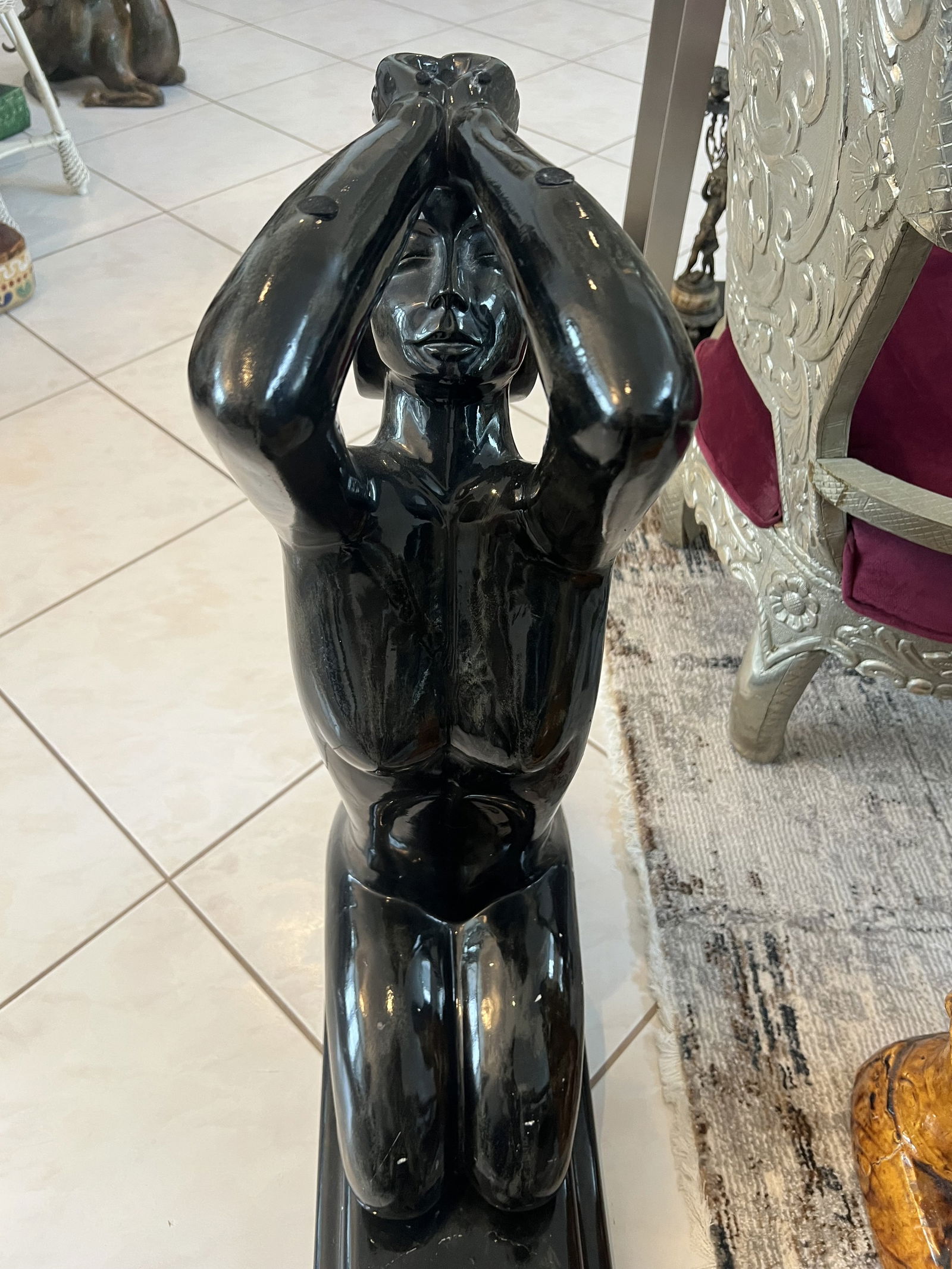 Black Art Deco Ladies Console Table - 6