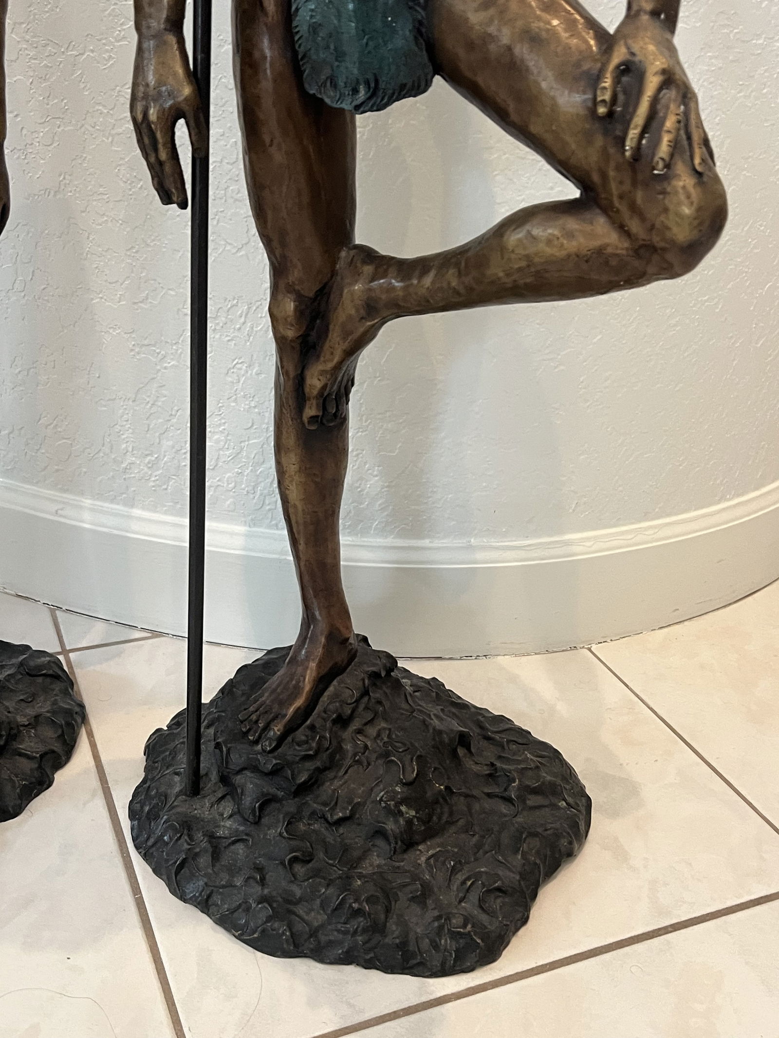 Pair of African Warrior Bronze Statues Large 3 Feet Tall - 3