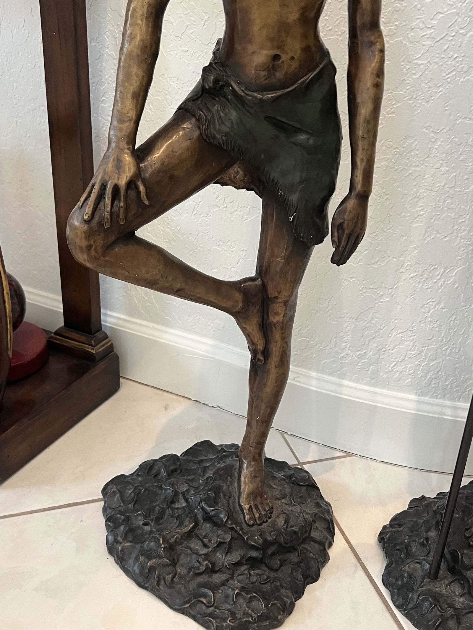 Pair of African Warrior Bronze Statues Large 3 Feet Tall - 5