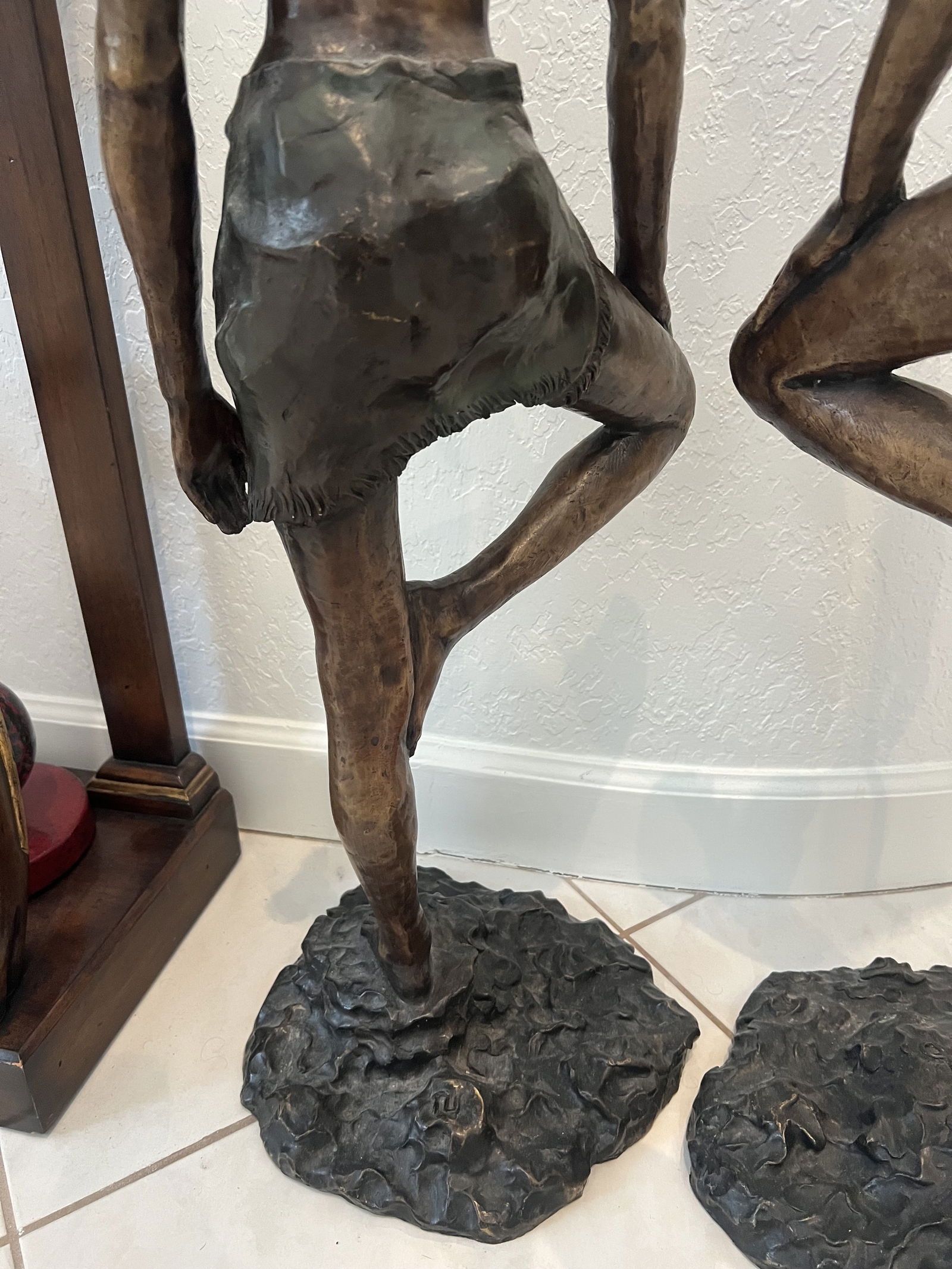 Pair of African Warrior Bronze Statues Large 3 Feet Tall - 7