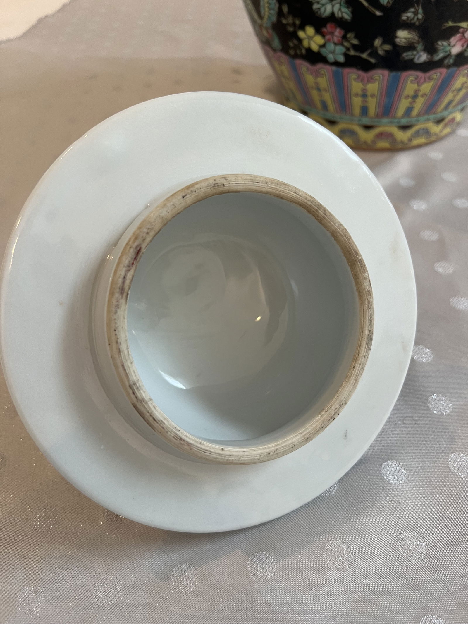 Famille Noire Porcelain Covered Ginger Jar - 5