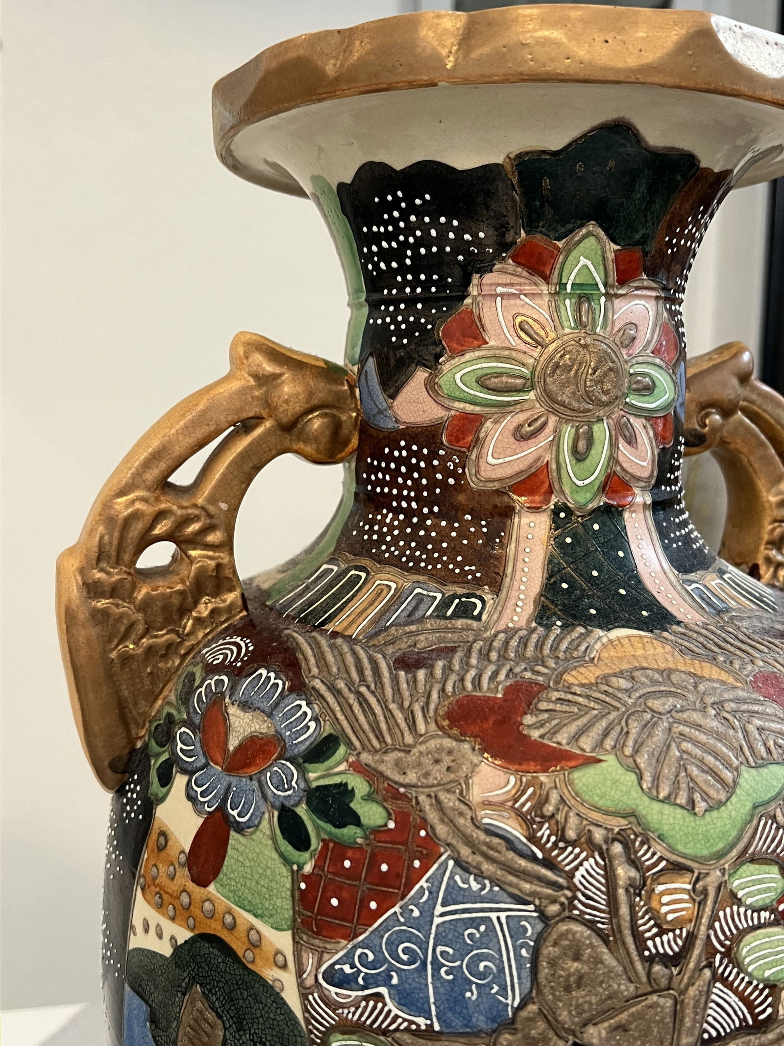 Vintage Japanese Satsuma Vase - 2