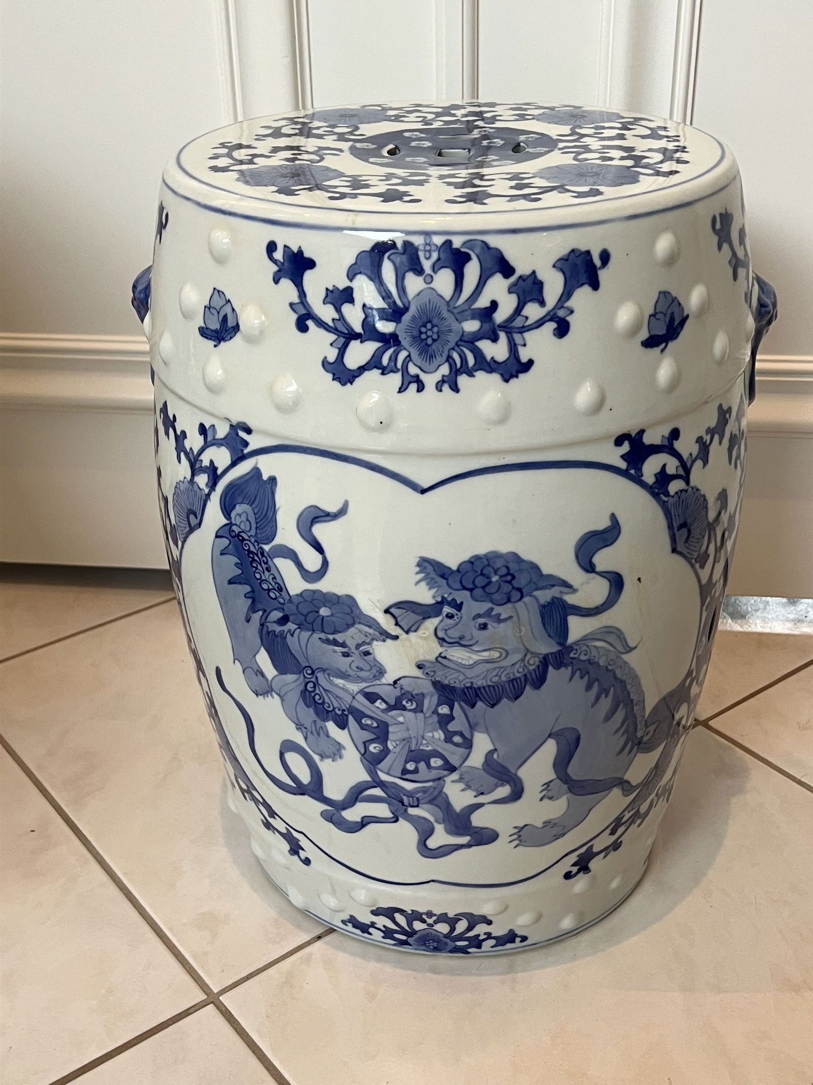 Blue and White Porcelain Garden Seat - 4