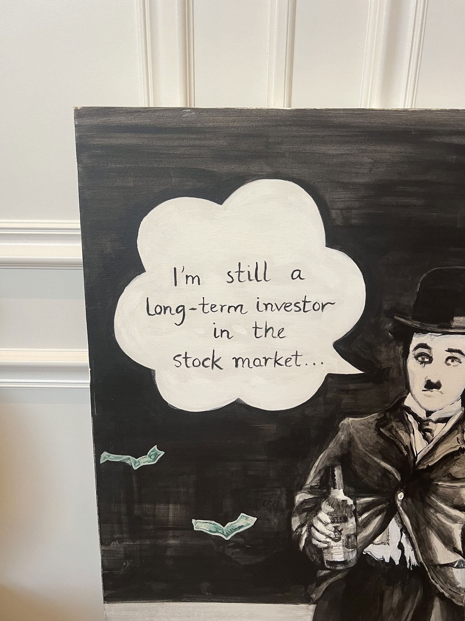 Signed Painting of Charlie Chaplin - 2