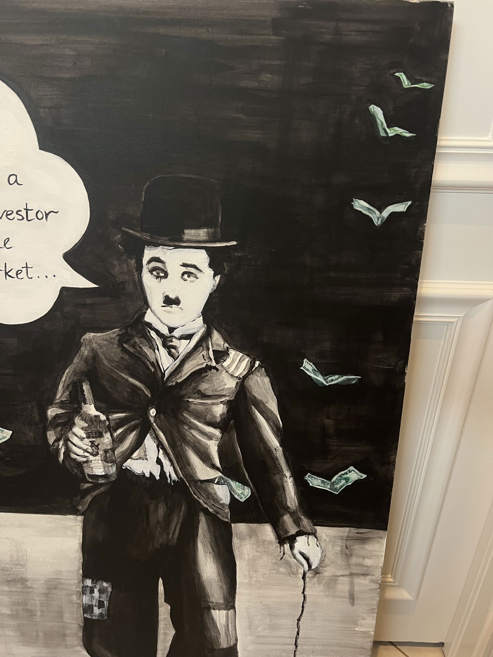 Signed Painting of Charlie Chaplin - 3