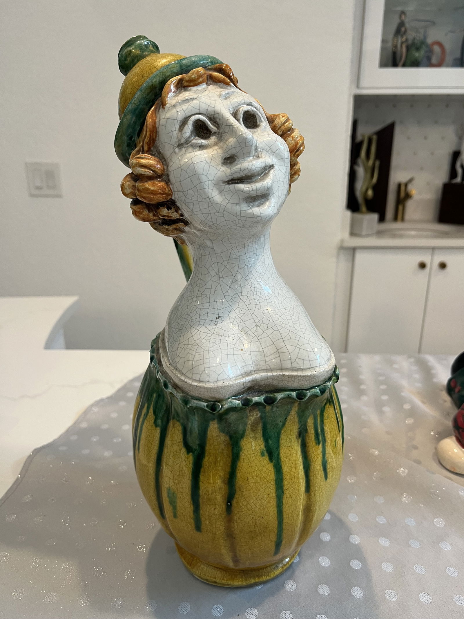 Italian Majolica Lady Jug or Decanter (1 of 5)