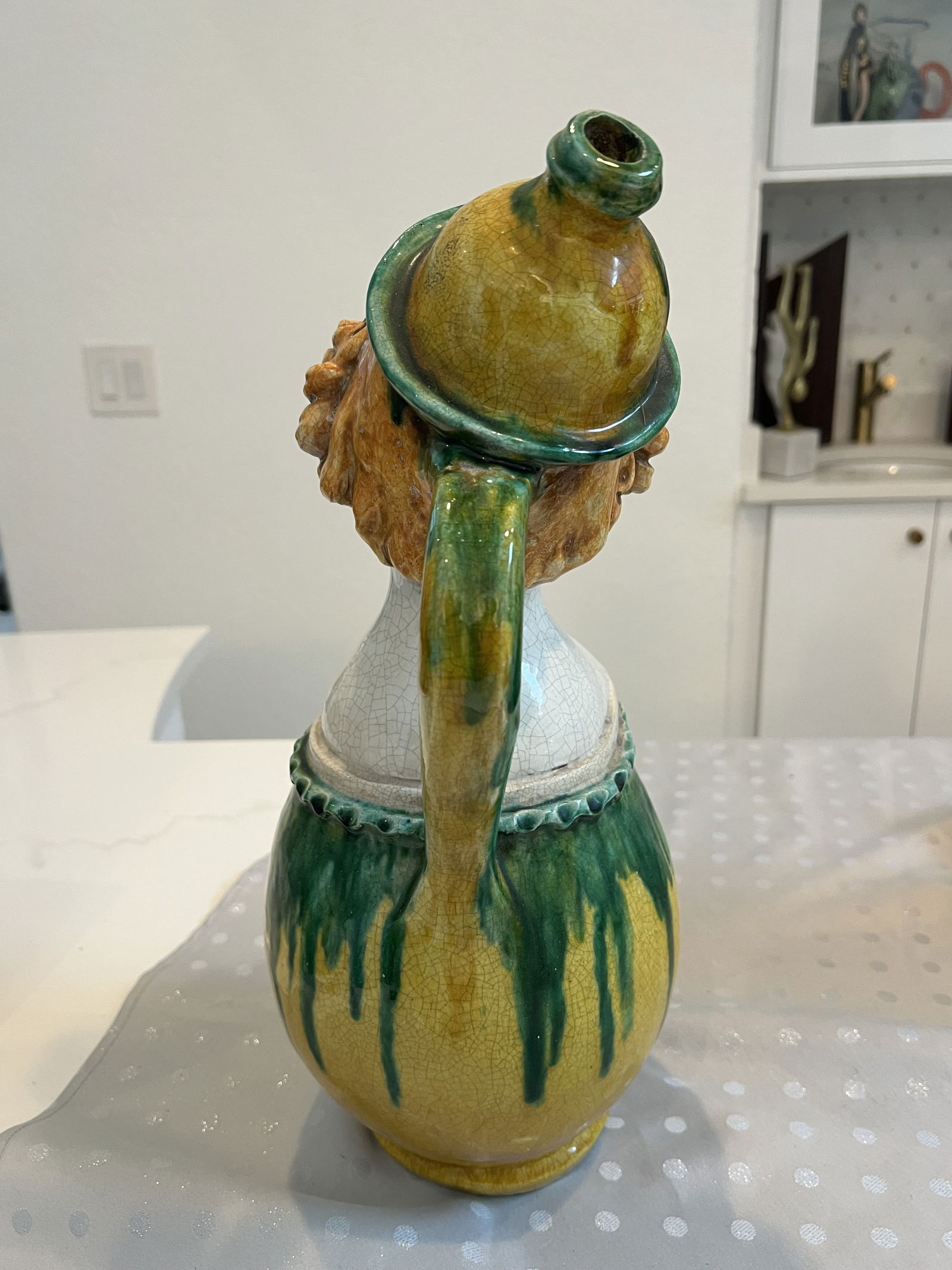 Italian Majolica Lady Jug or Decanter - 4