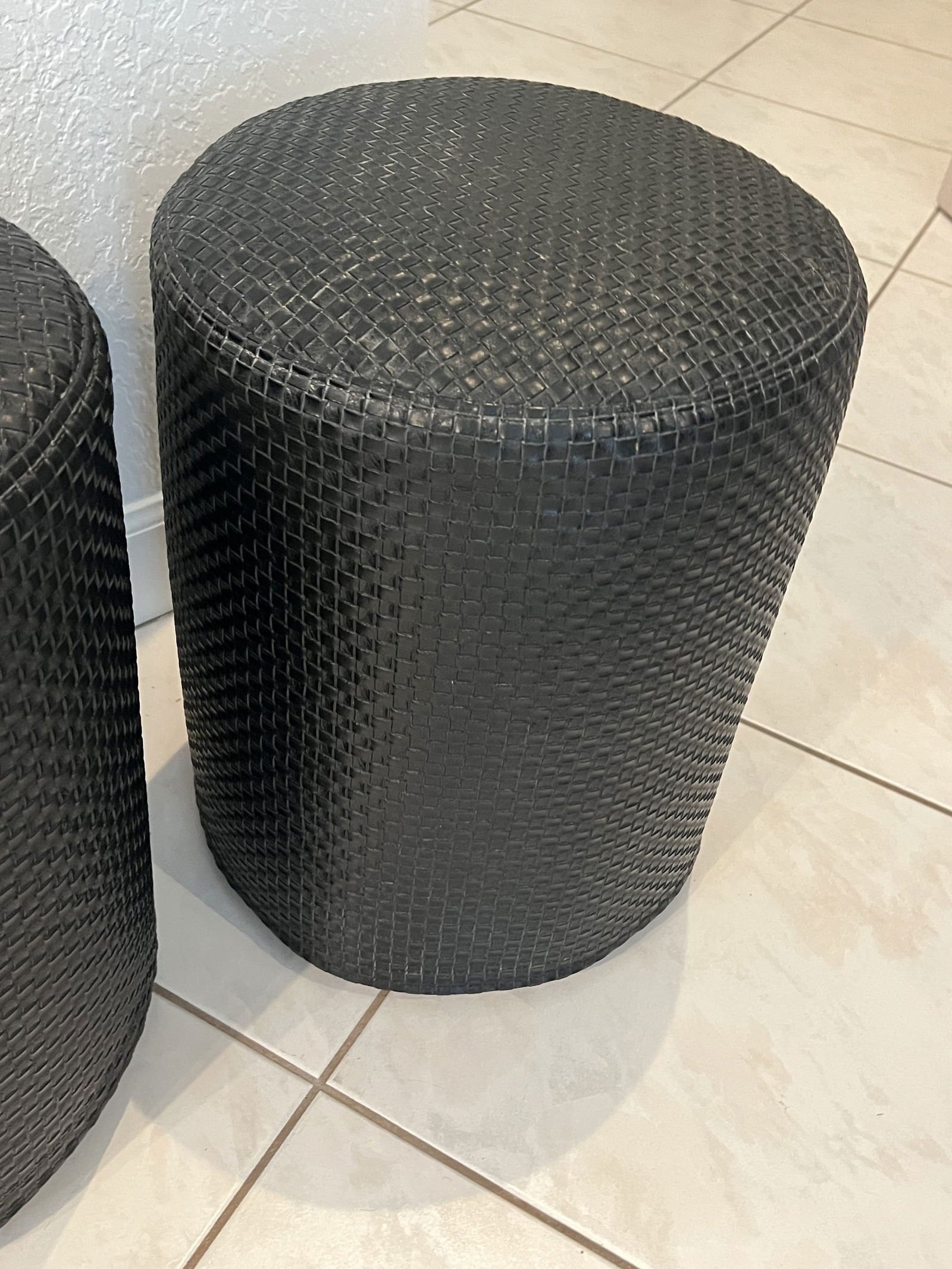 Pair of House of Mai Black Woven Stools - 3