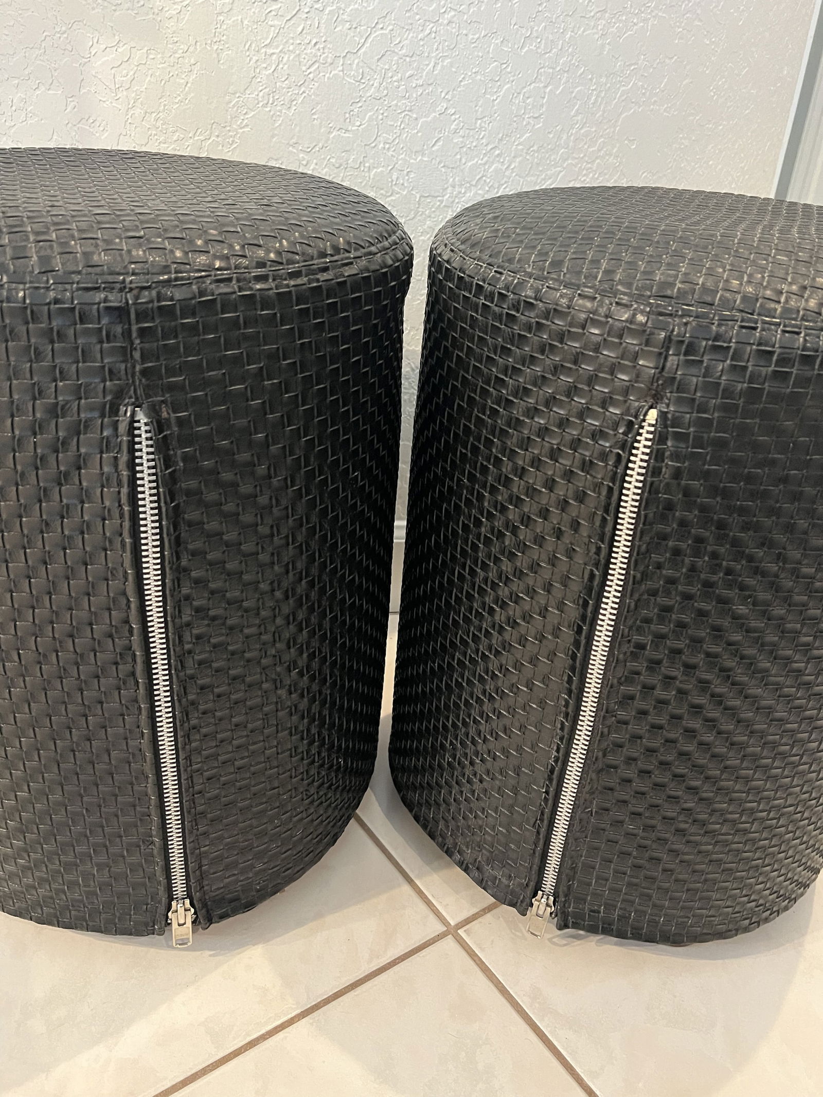 Pair of House of Mai Black Woven Stools - 5