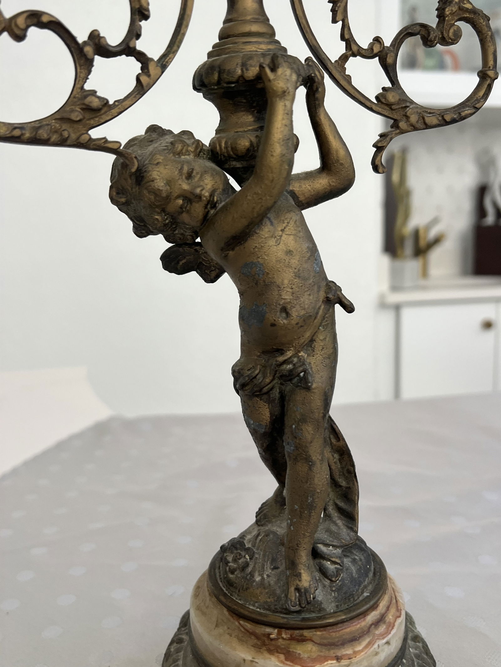 Pair of Antique Figural Candleabra - 2