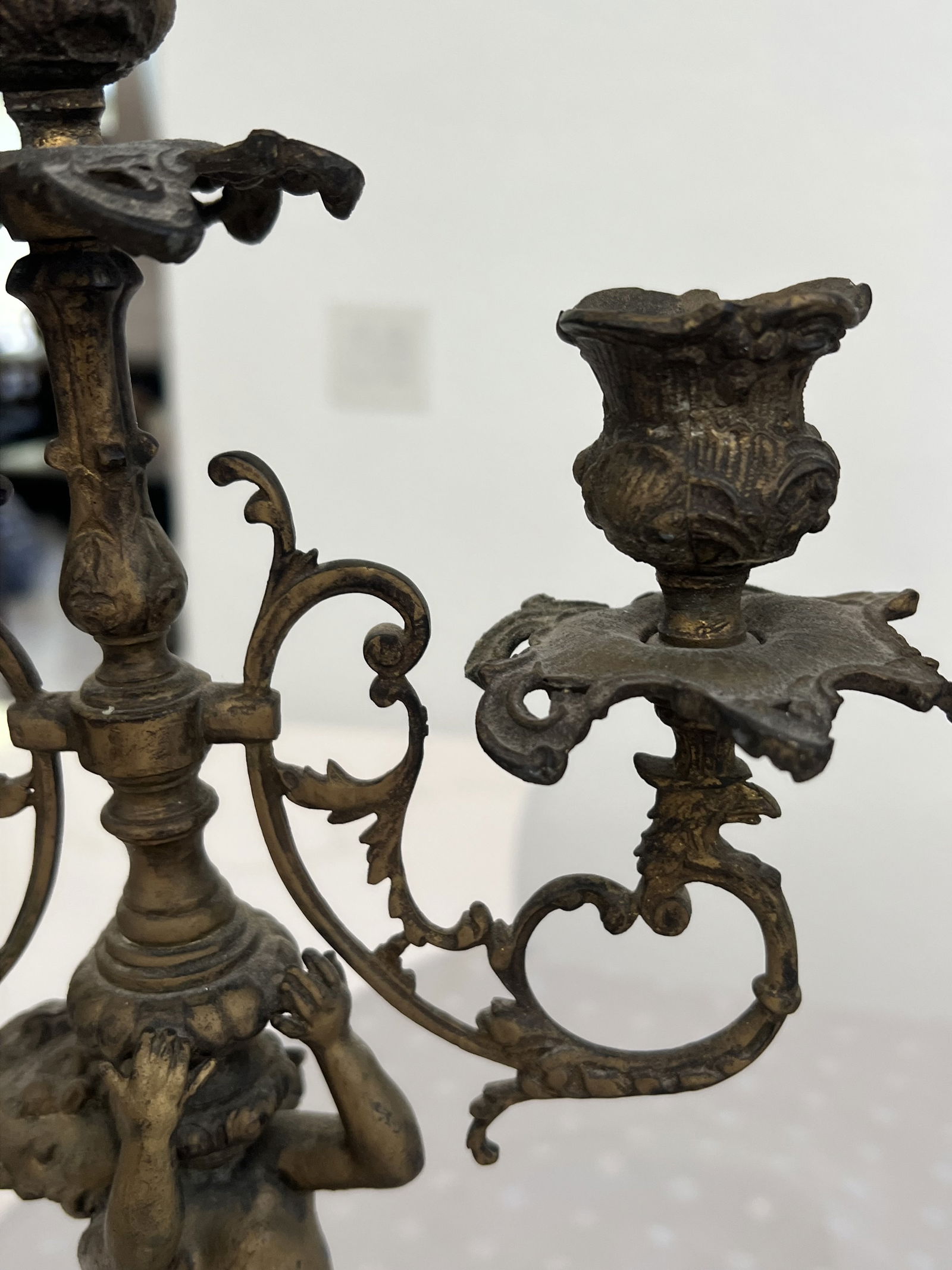 Pair of Antique Figural Candleabra - 4