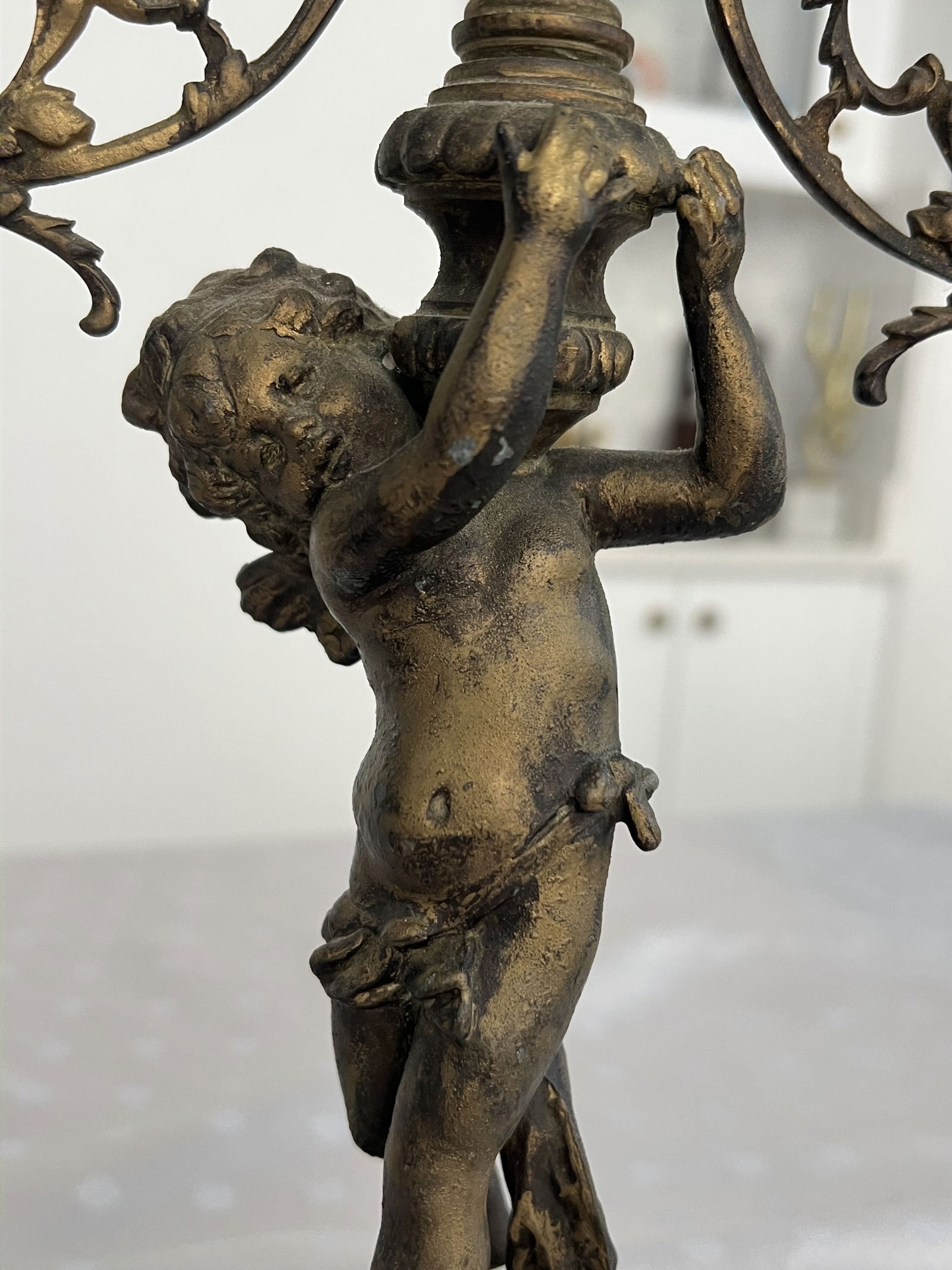 Pair of Antique Figural Candleabra - 6