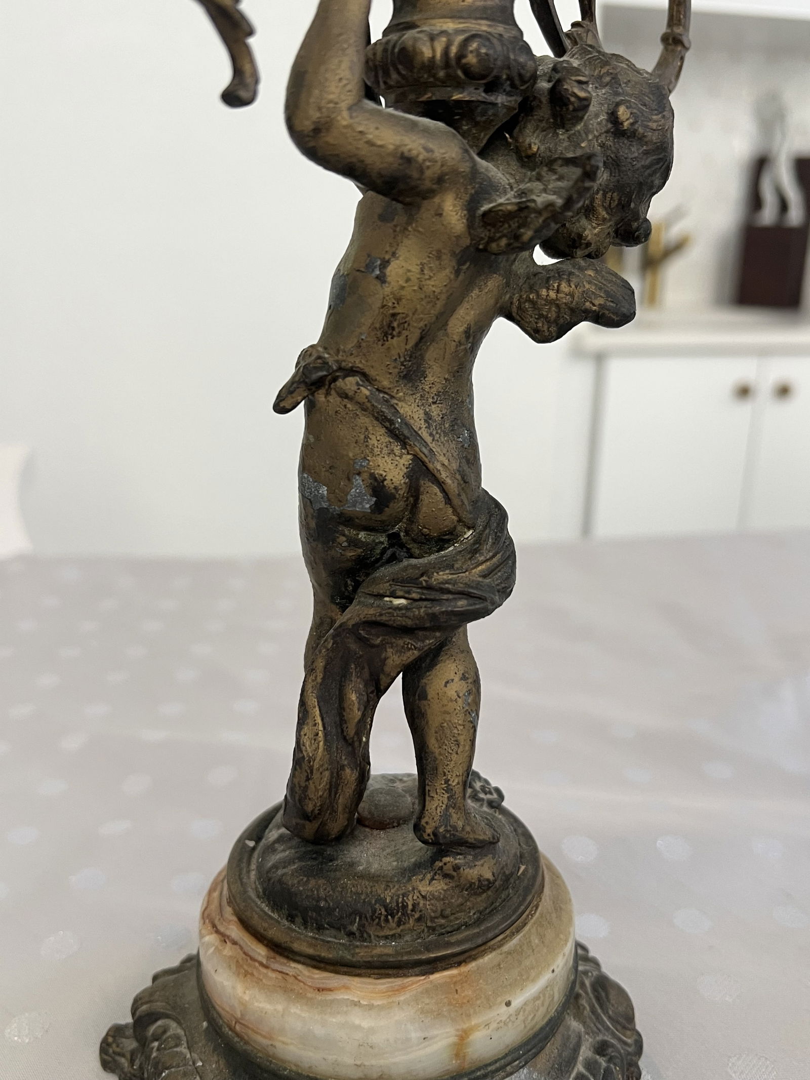 Pair of Antique Figural Candleabra - 8