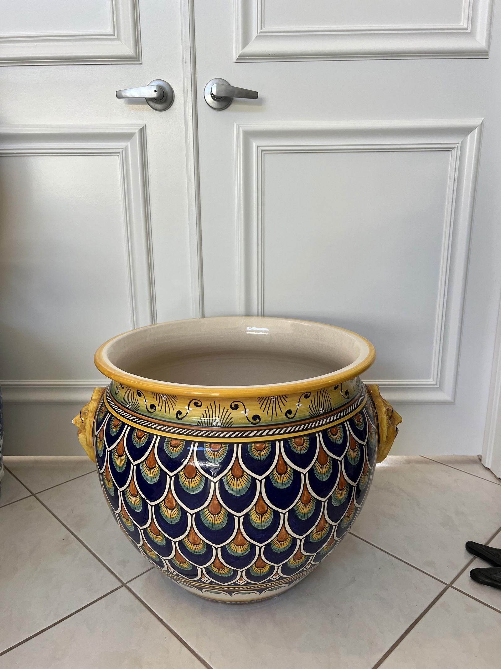 Signed Deruta Italy 20" Oversized Terra Cotta Planter Pot - 2