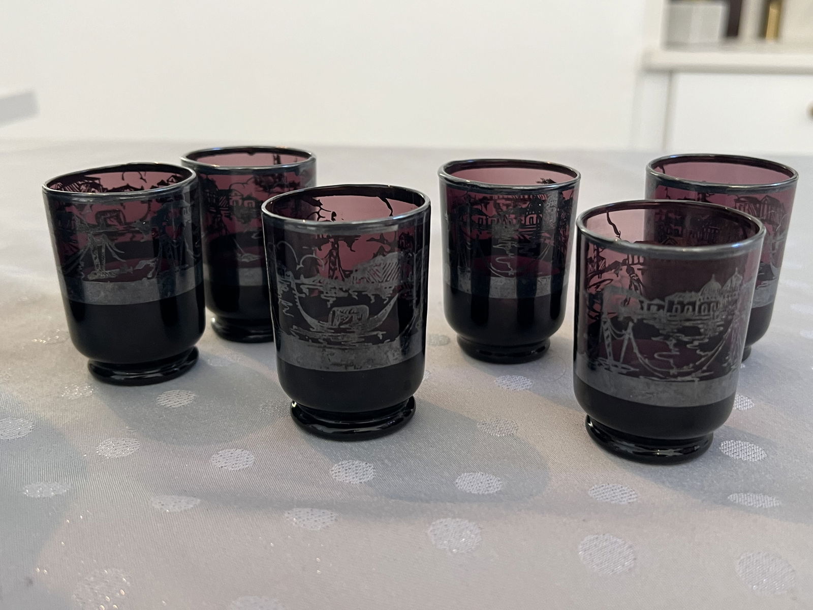 Amethyst Silver Overlay Glass Decanter - 6