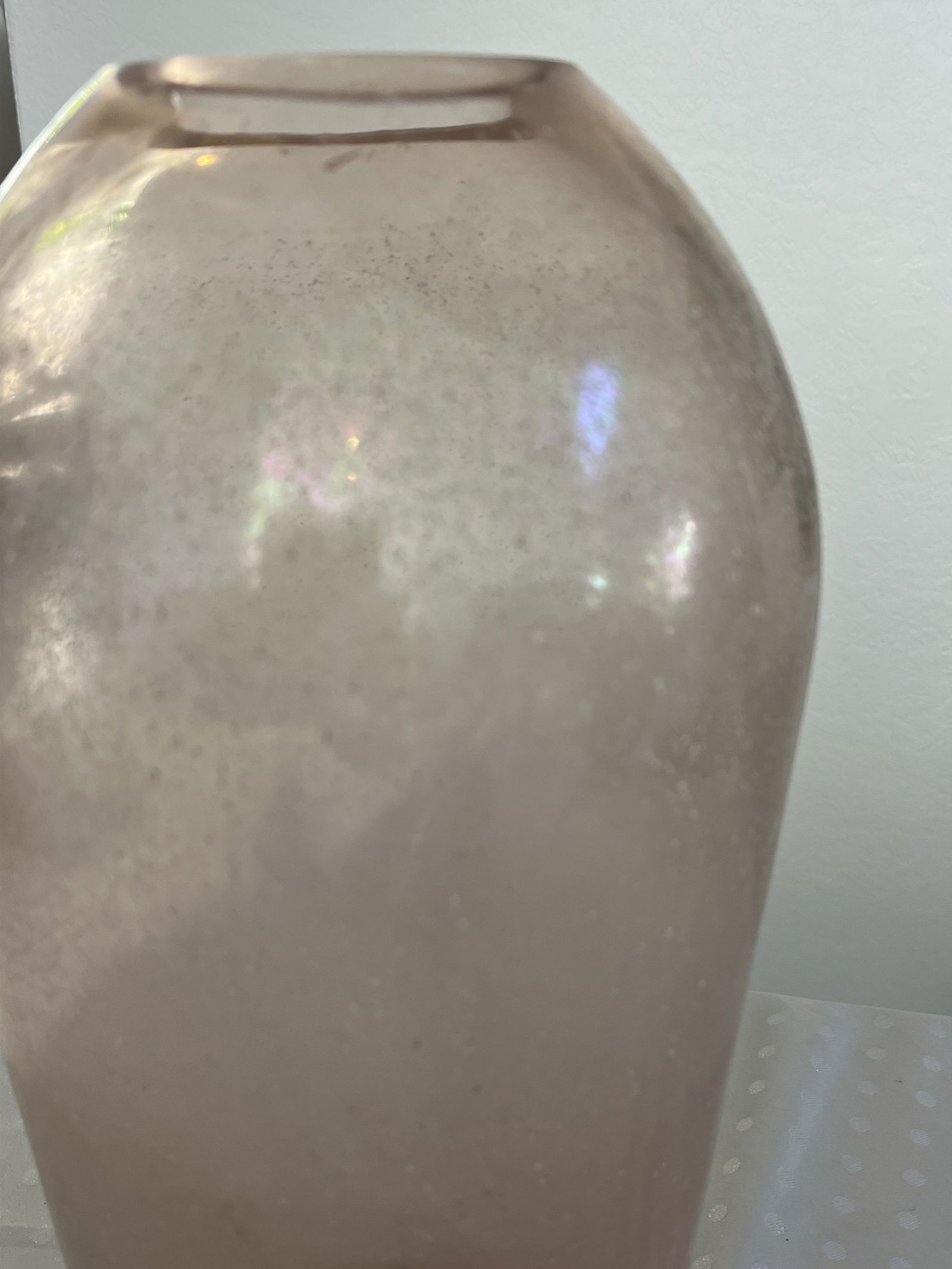 Large Italian Pink Art Glass vase - 5