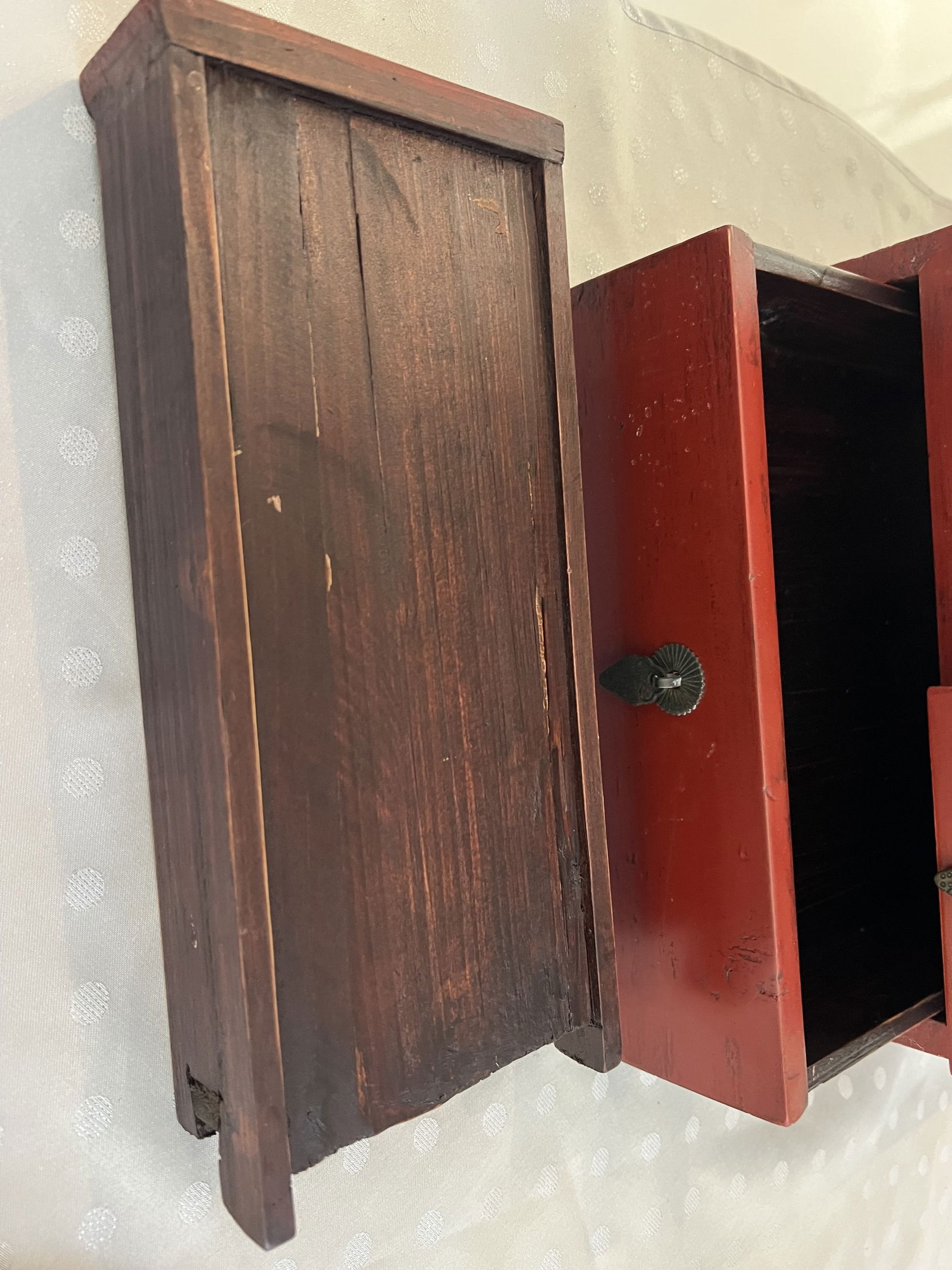 Vintage Chinoserie Red Lacquer Altar Stand - 11