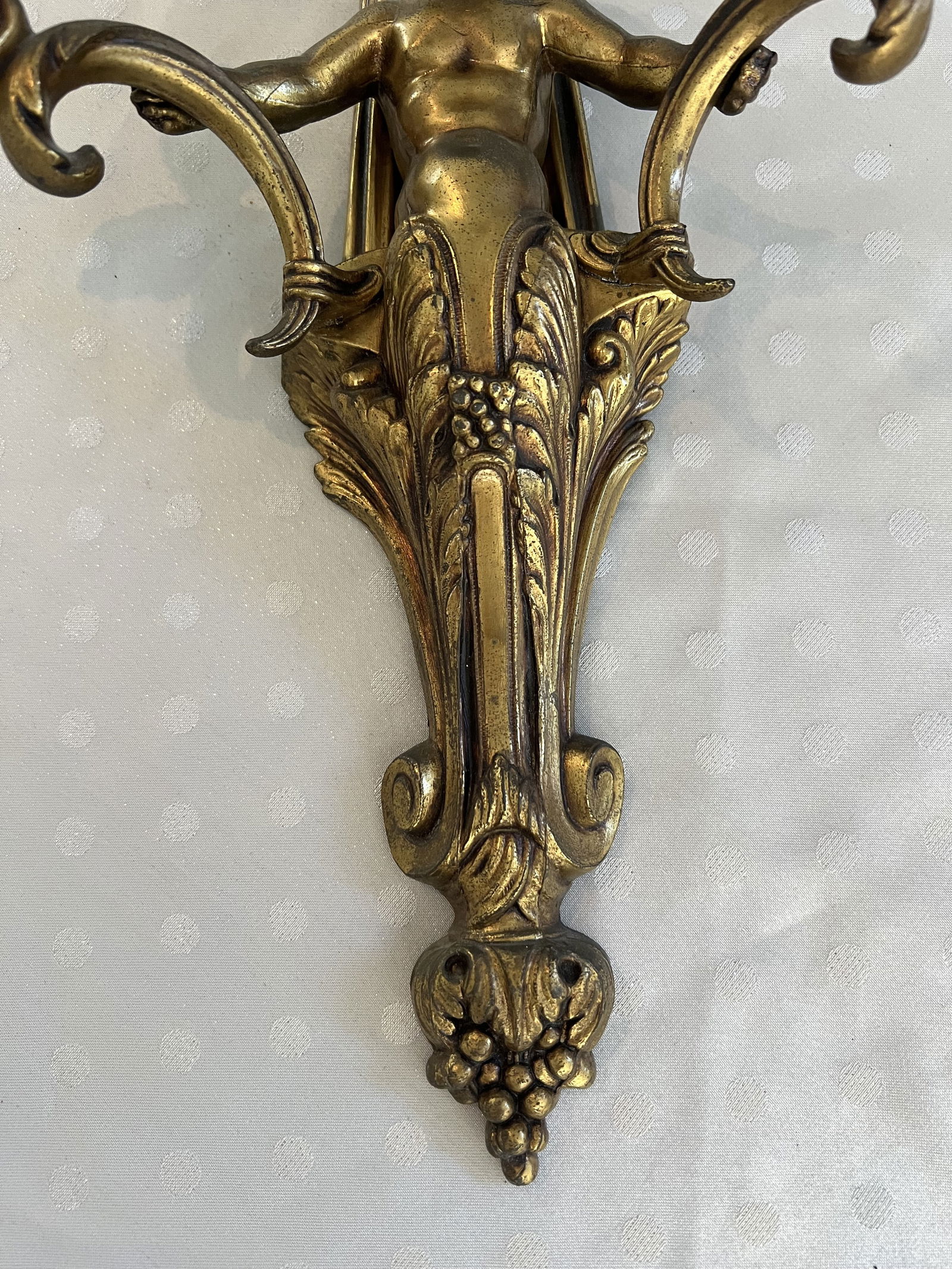 Vintage French Louis XVI Style Cherub Putti Wall Sconce - 6