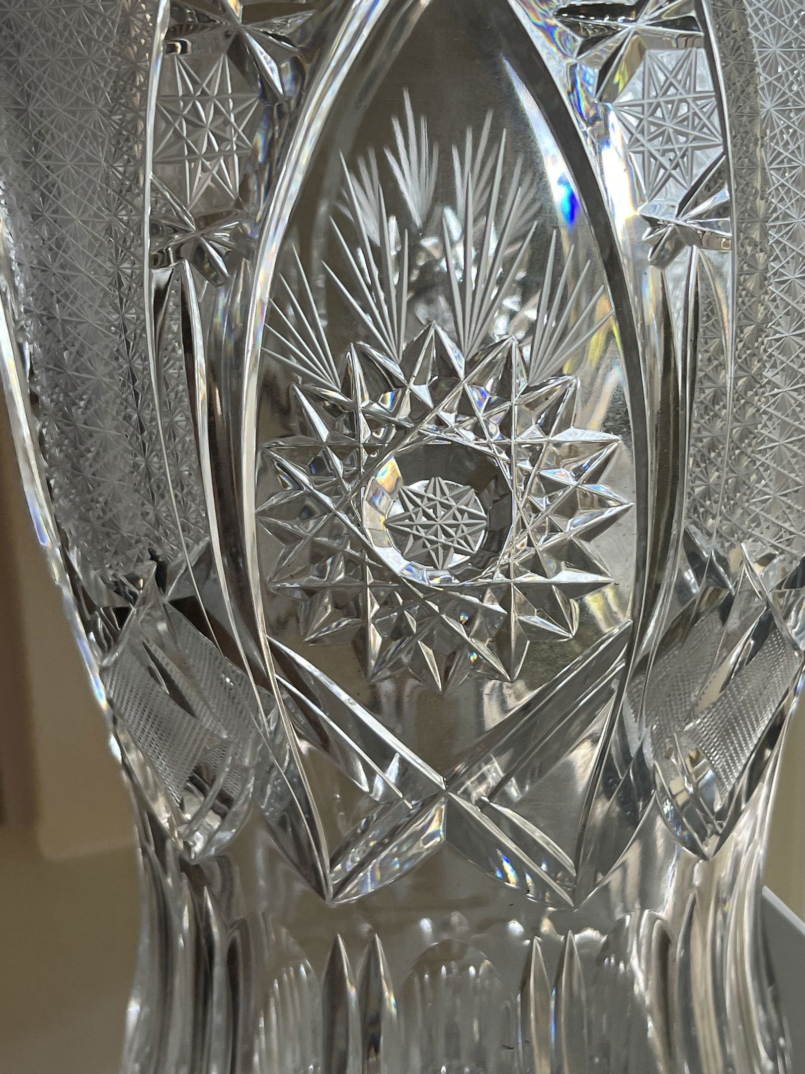 American Brilliant Cut Glass Vase Large - 3