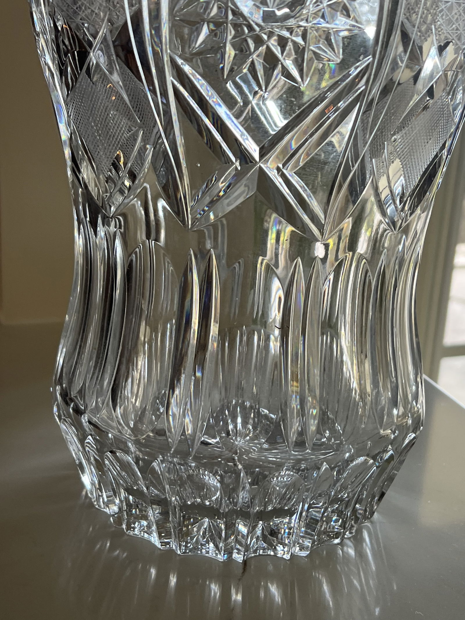 American Brilliant Cut Glass Vase Large - 5