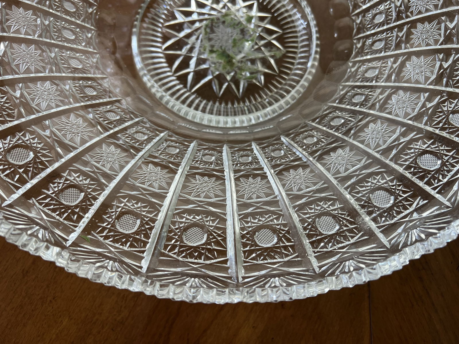 Bohemian Cut Glass Centerpiece Bowl - 3