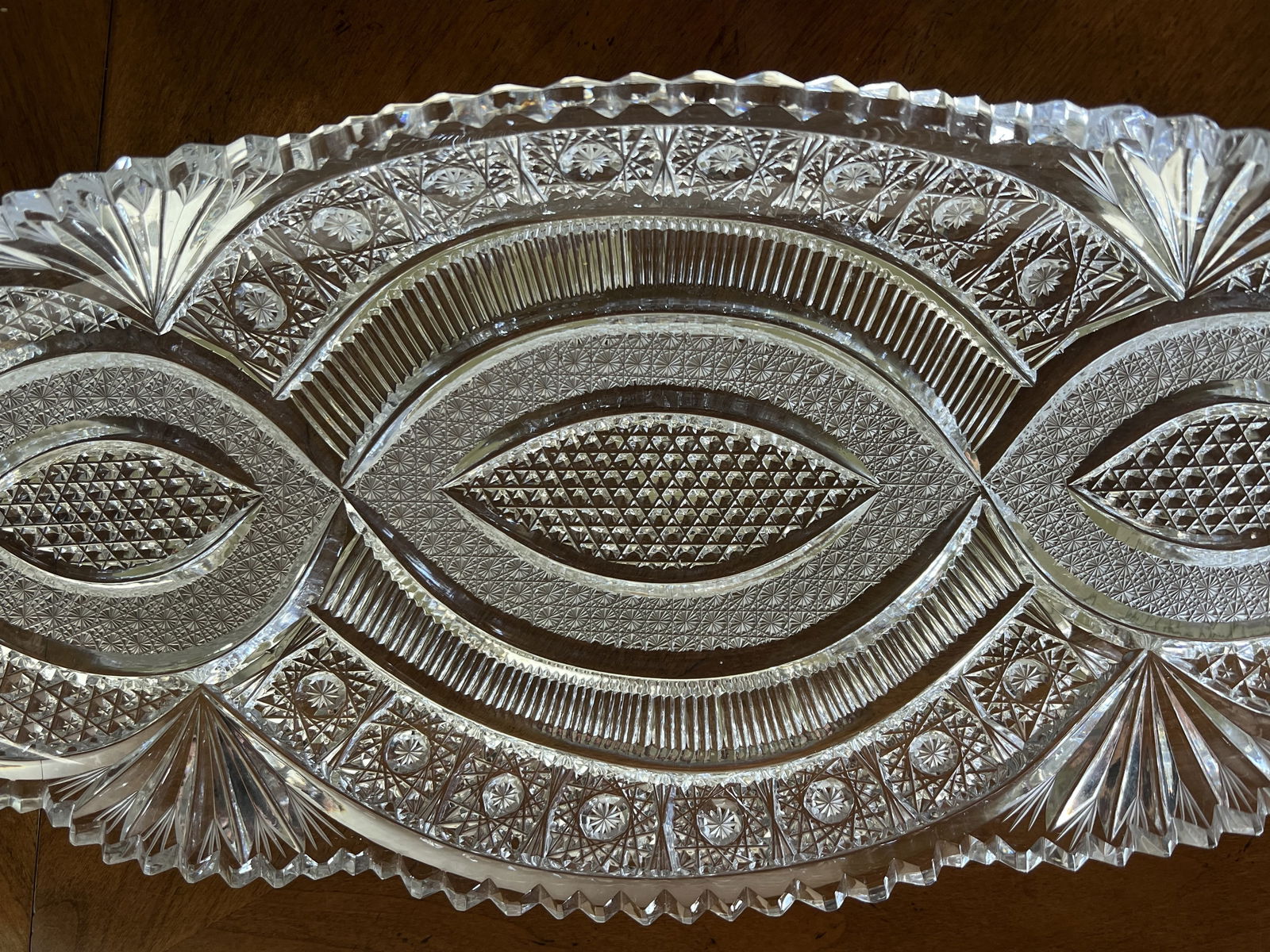 American Brilliant Cut Glass Platter - 3
