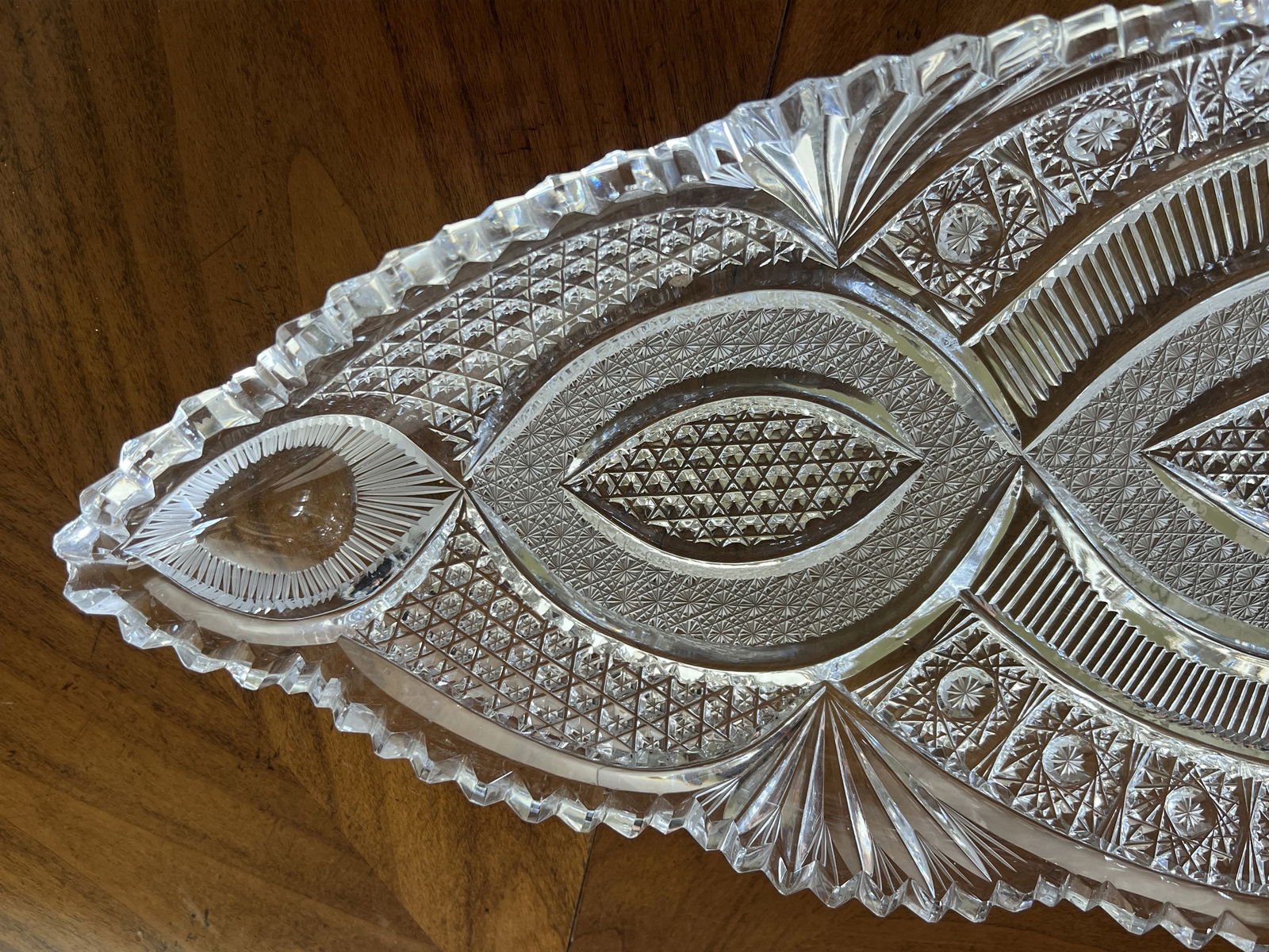 American Brilliant Cut Glass Platter - 4