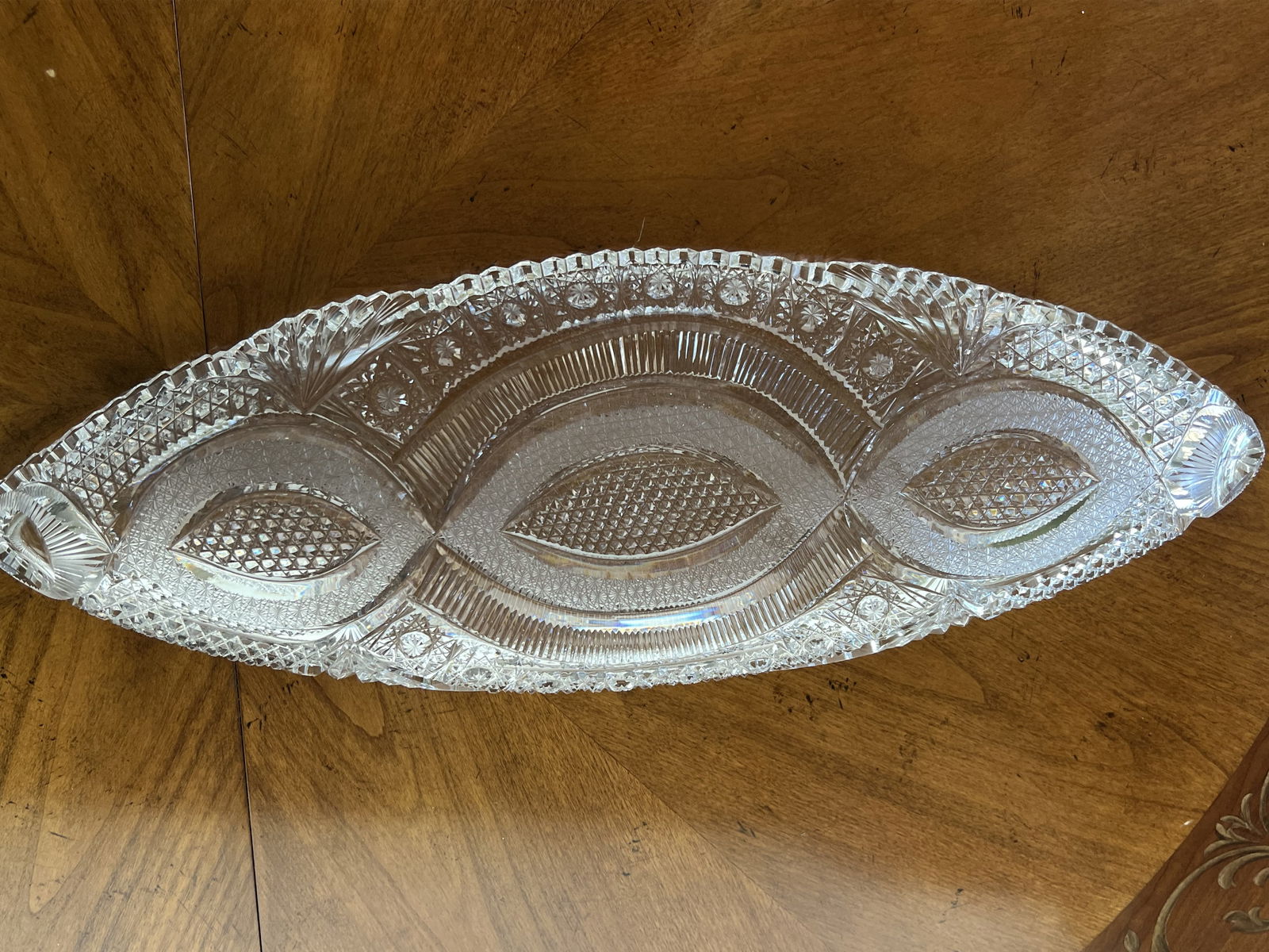 American Brilliant Cut Glass Platter - 7