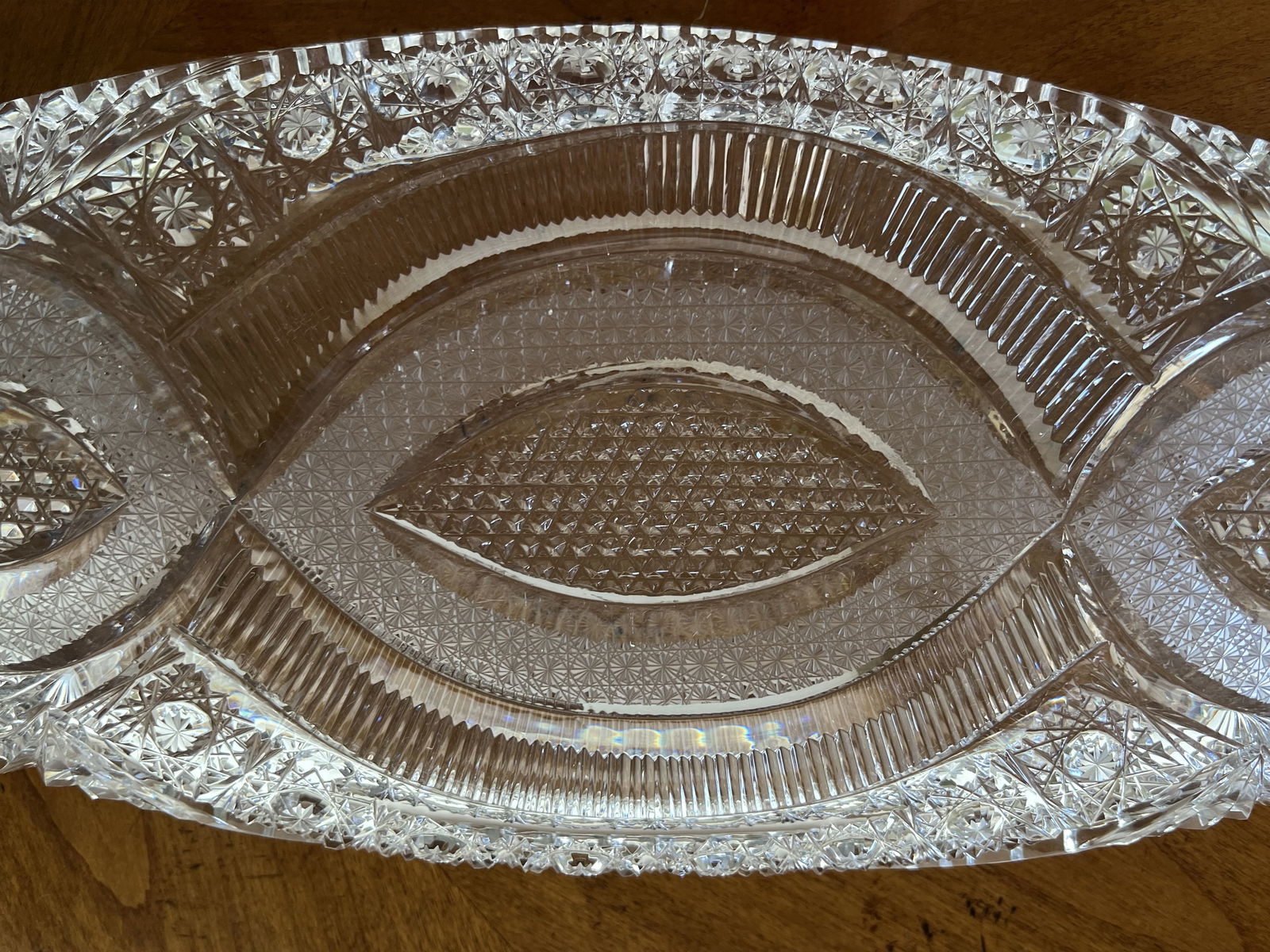 American Brilliant Cut Glass Platter - 8