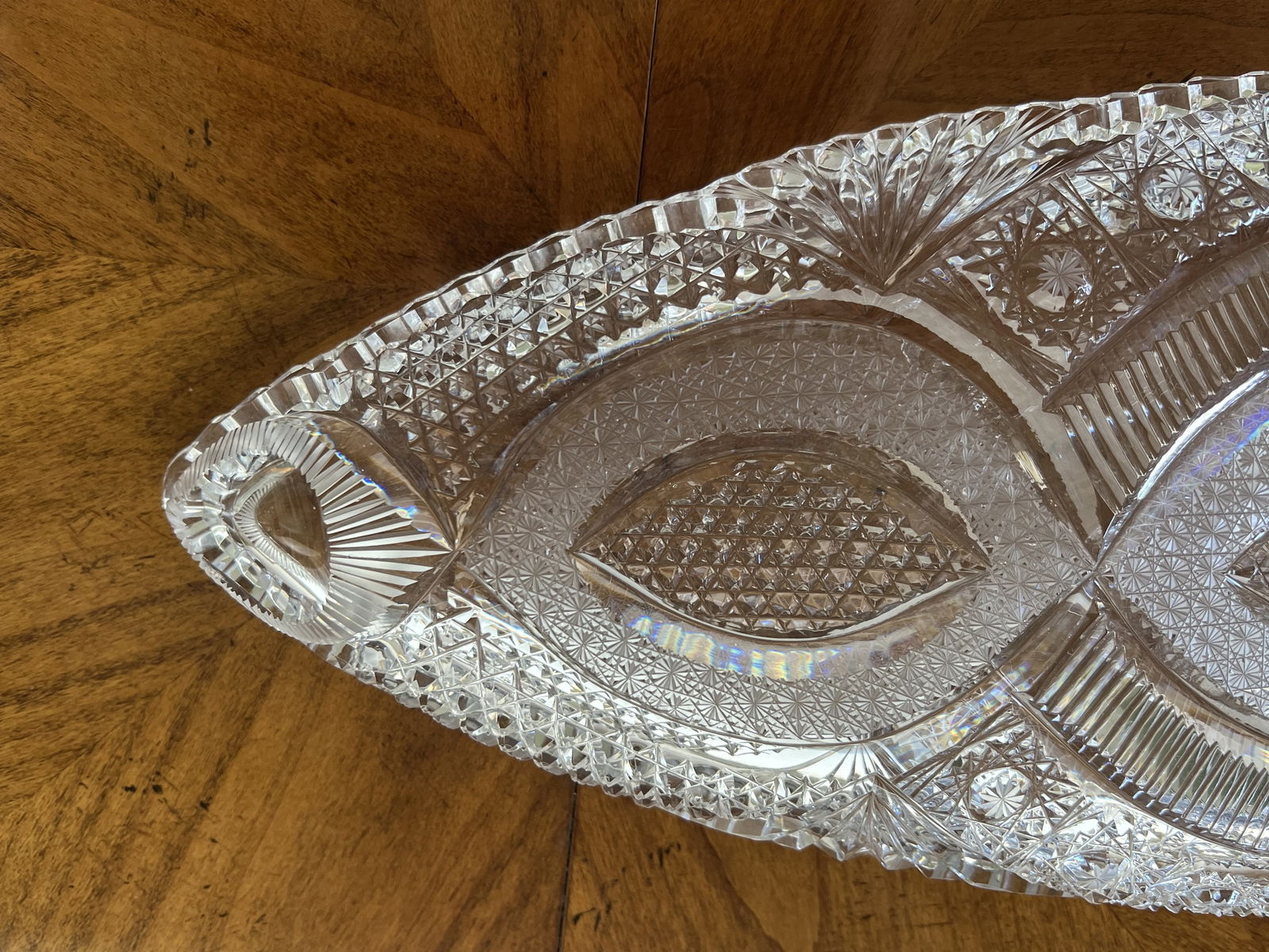 American Brilliant Cut Glass Platter - 9