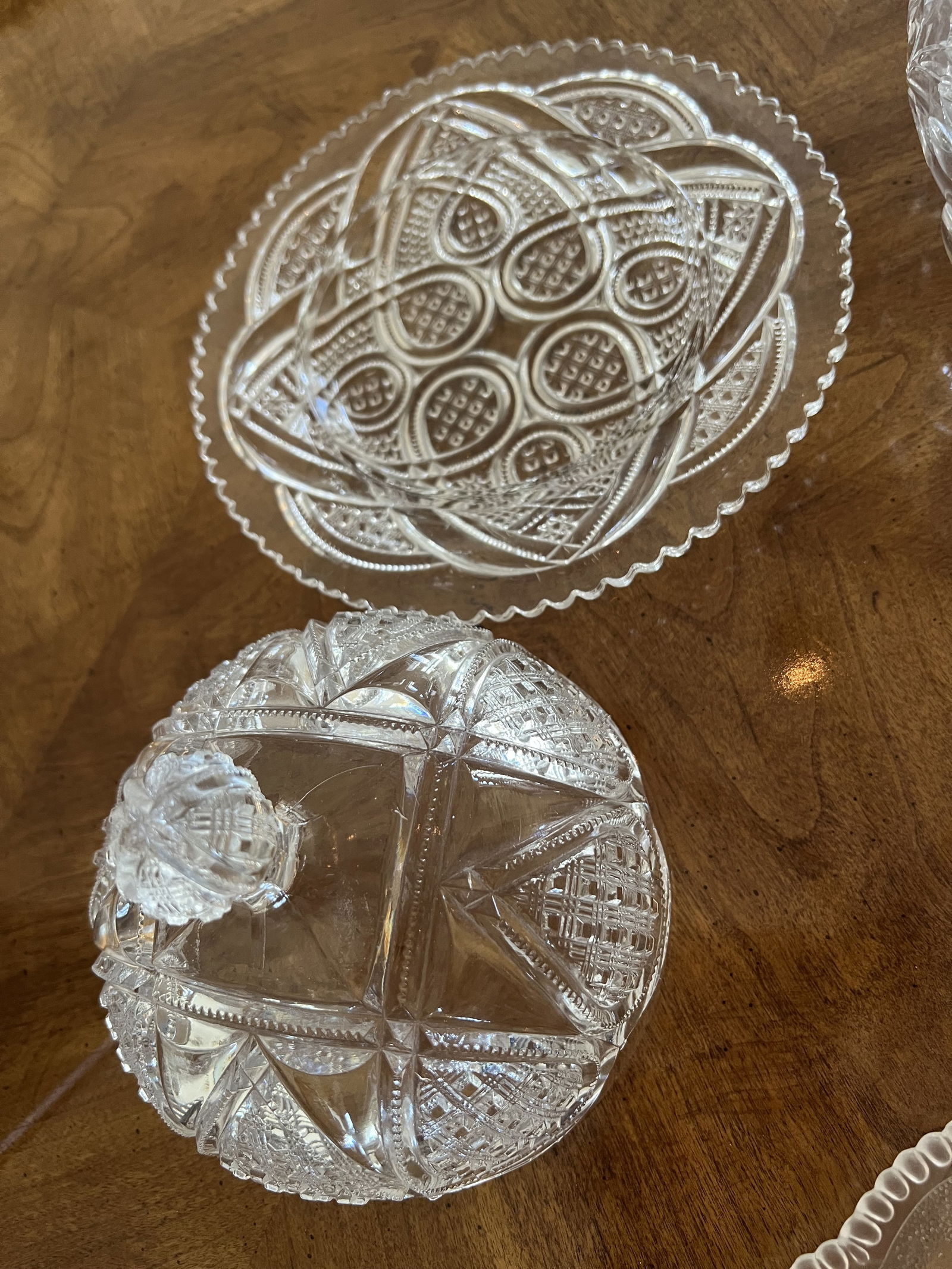 Grouping of Antique Cut and Pressed Glass and Crystal - 12