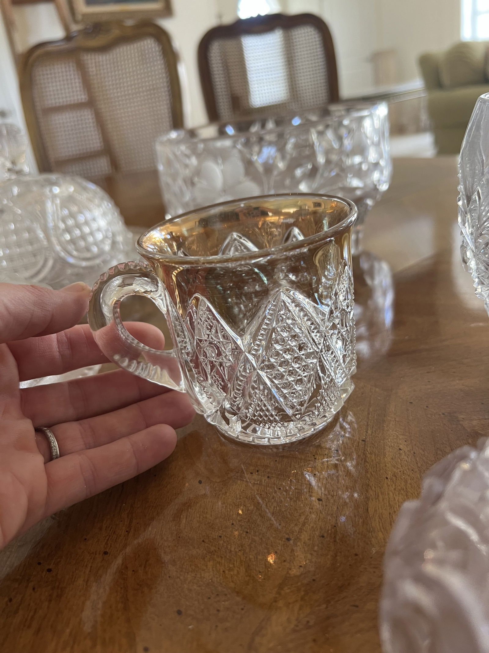 Grouping of Antique Cut and Pressed Glass and Crystal - 8