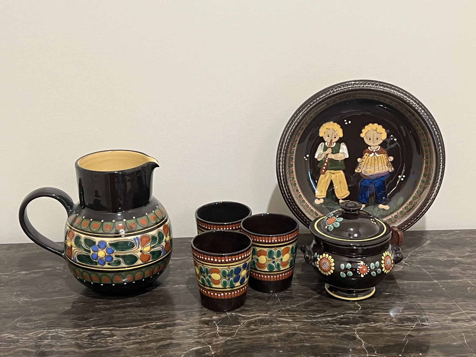 Swiss Folk Art Pottery Grouping (1 of 11)
