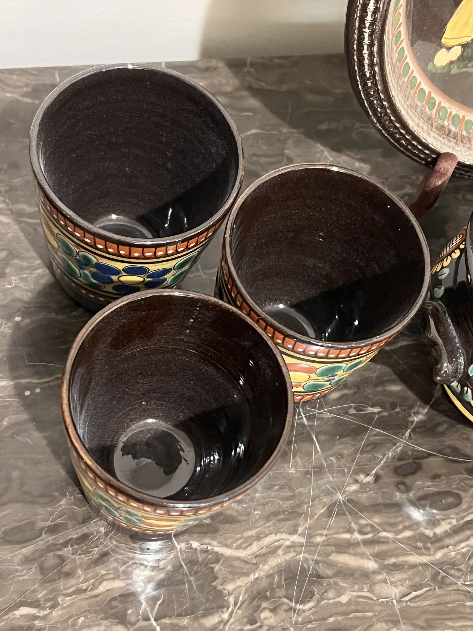 Swiss Folk Art Pottery Grouping - 5