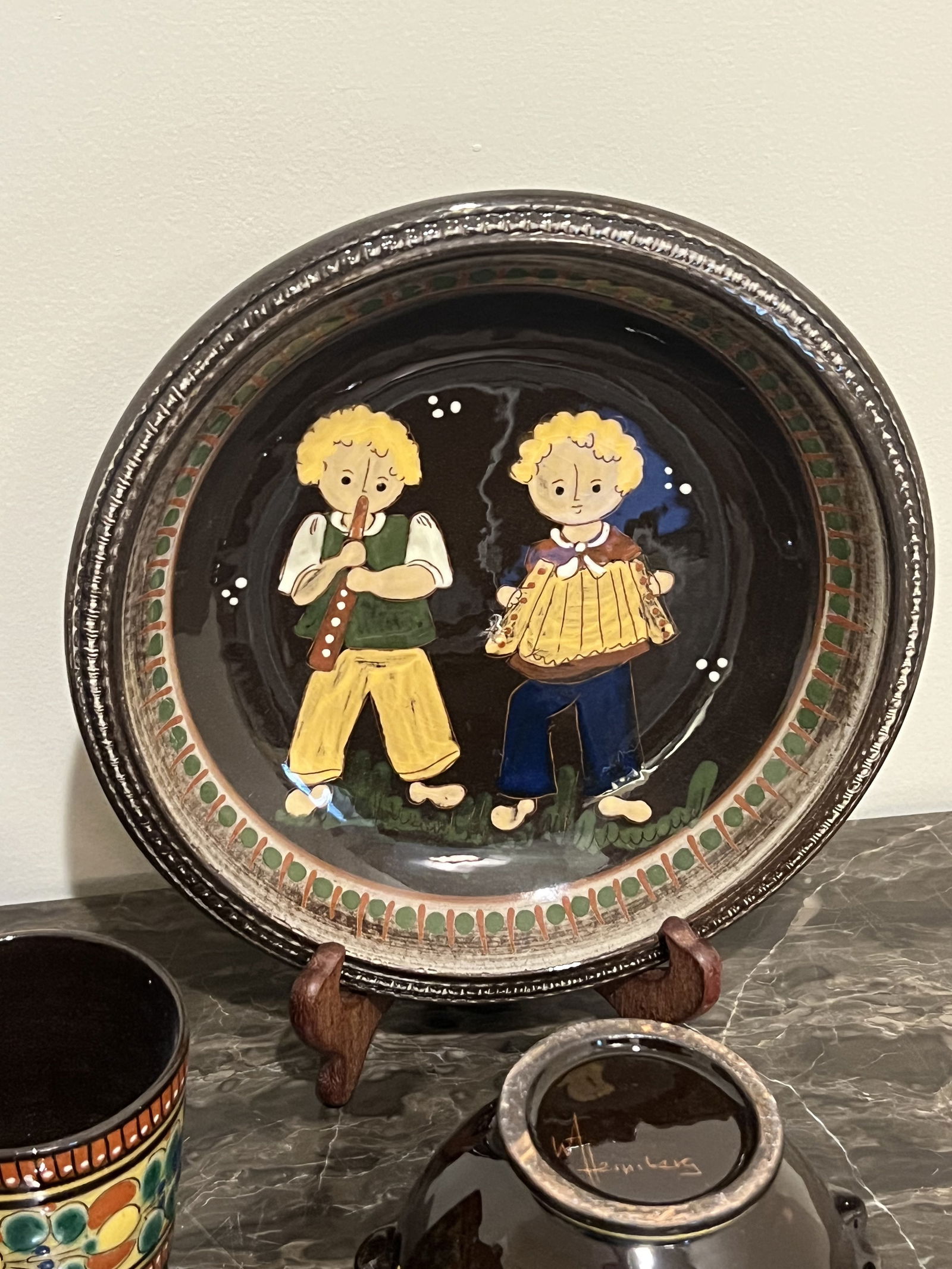 Swiss Folk Art Pottery Grouping - 9