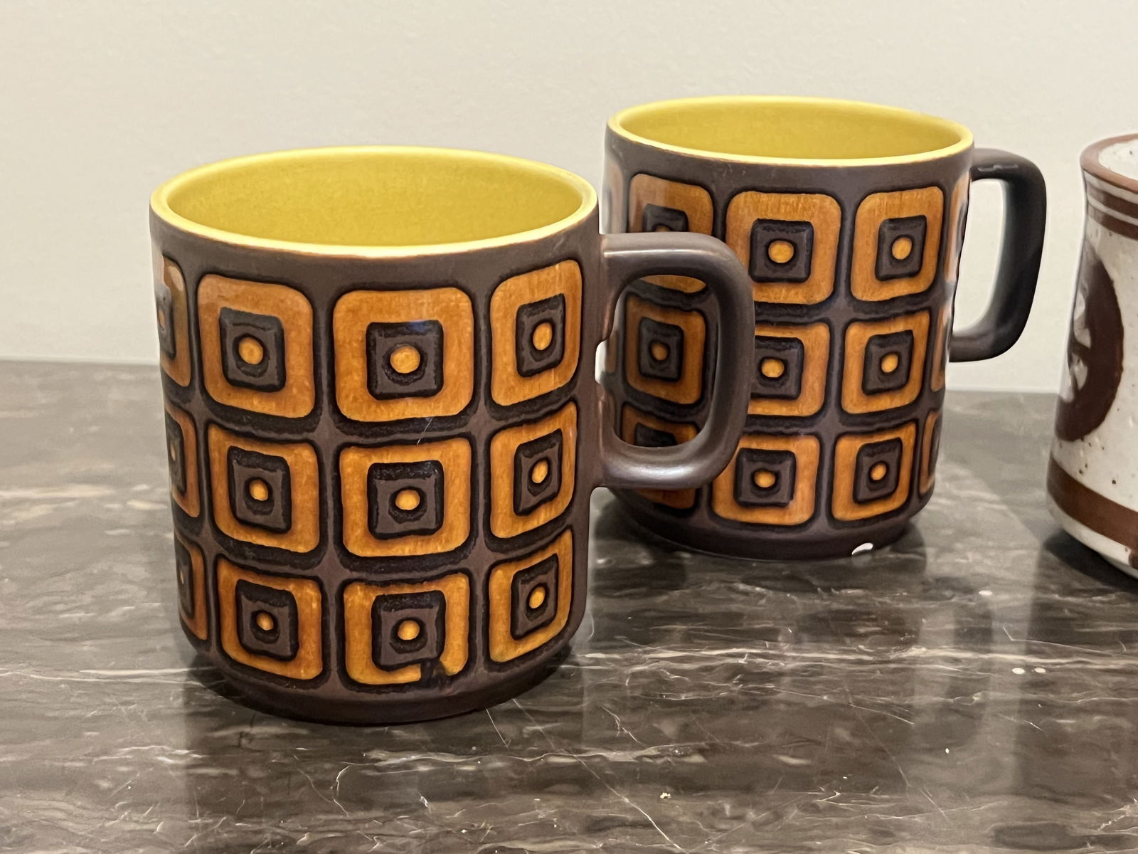 Vintage 1970's Pottery Coffee Mugs - 2