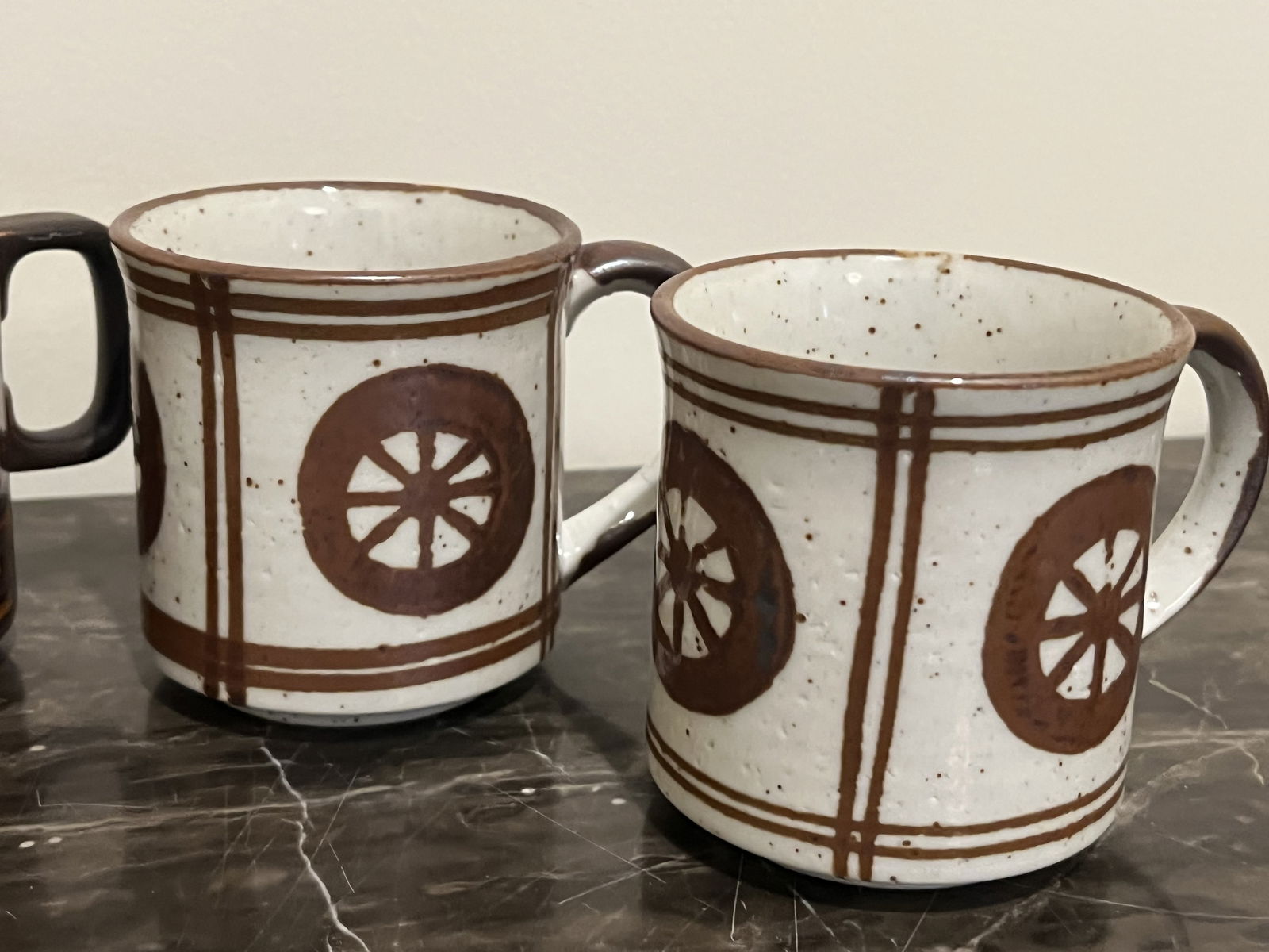 Vintage 1970's Pottery Coffee Mugs - 3