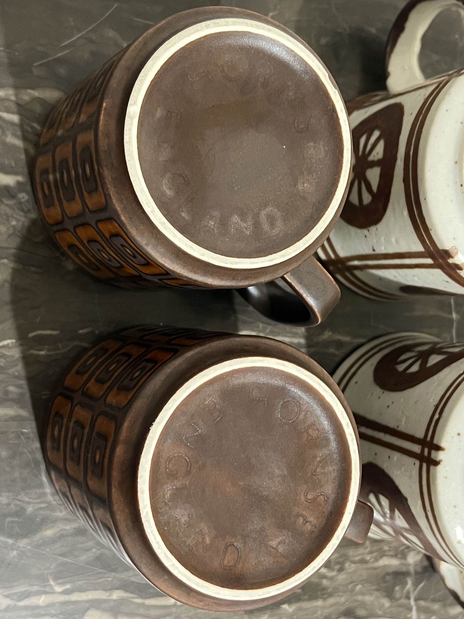Vintage 1970's Pottery Coffee Mugs - 6