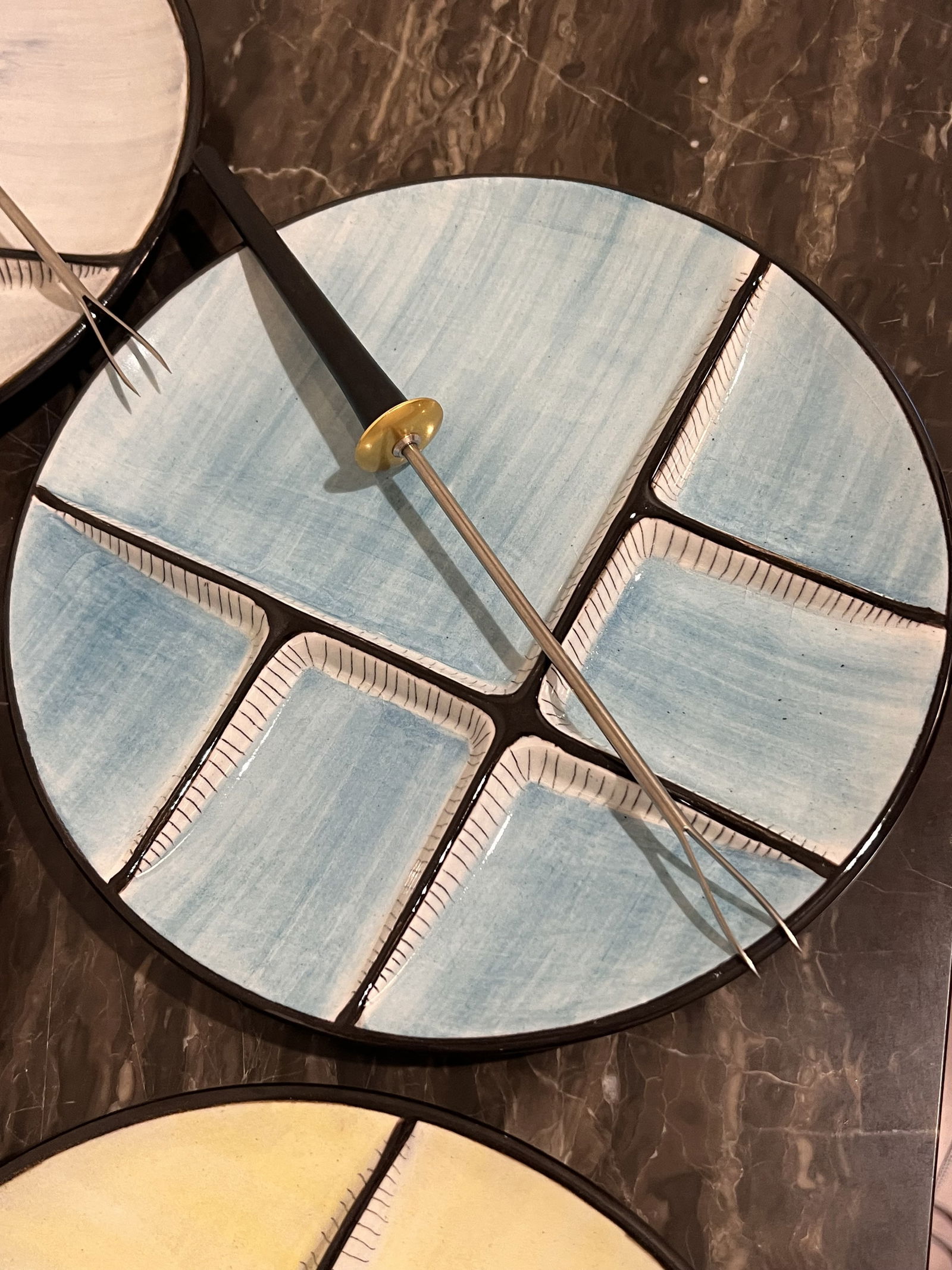 Burkart Handarbeit Swiss Fondue Plates & Forks - 5