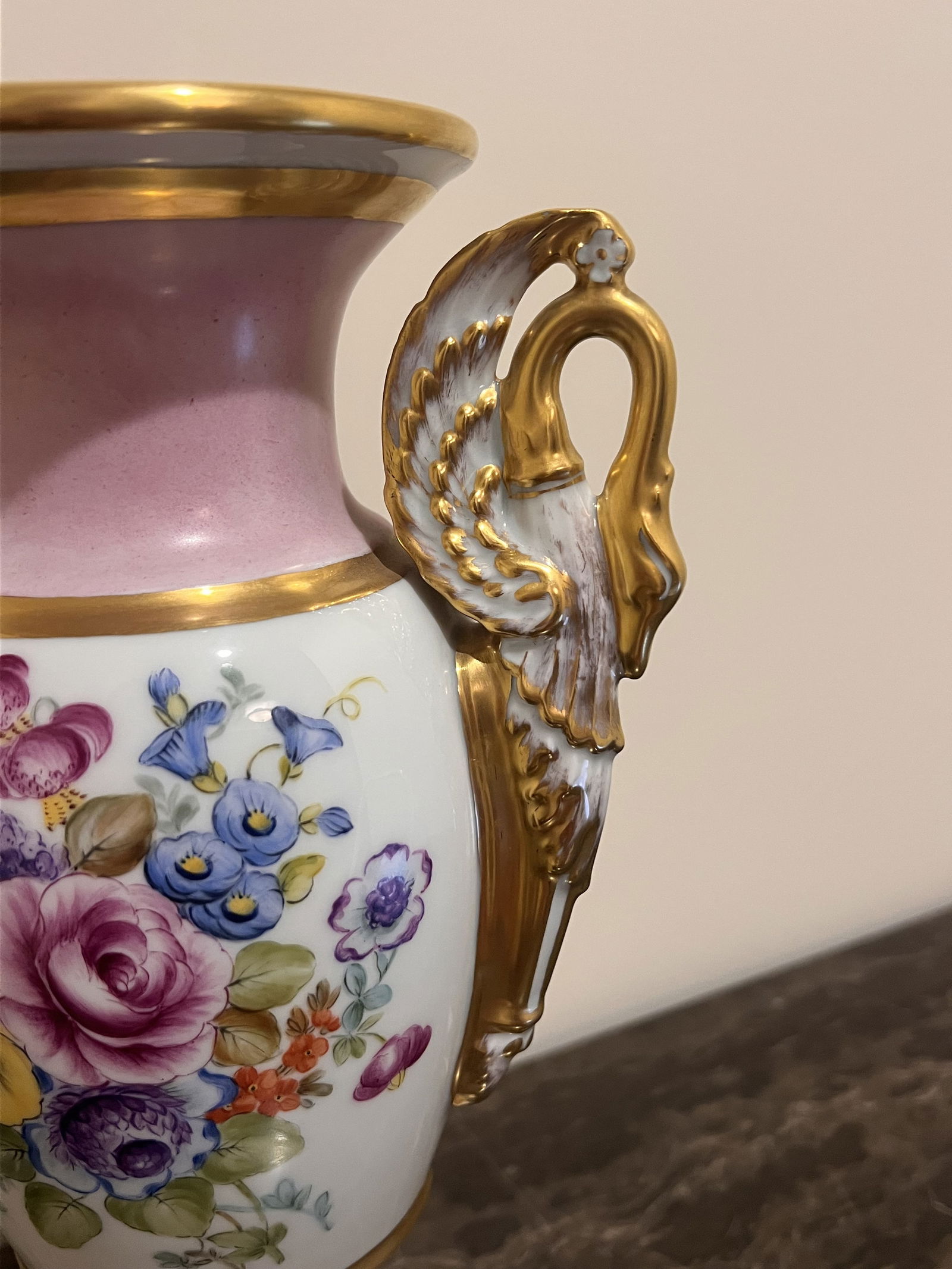 Antique French Limoges Porcelain Old Paris Vase - 3