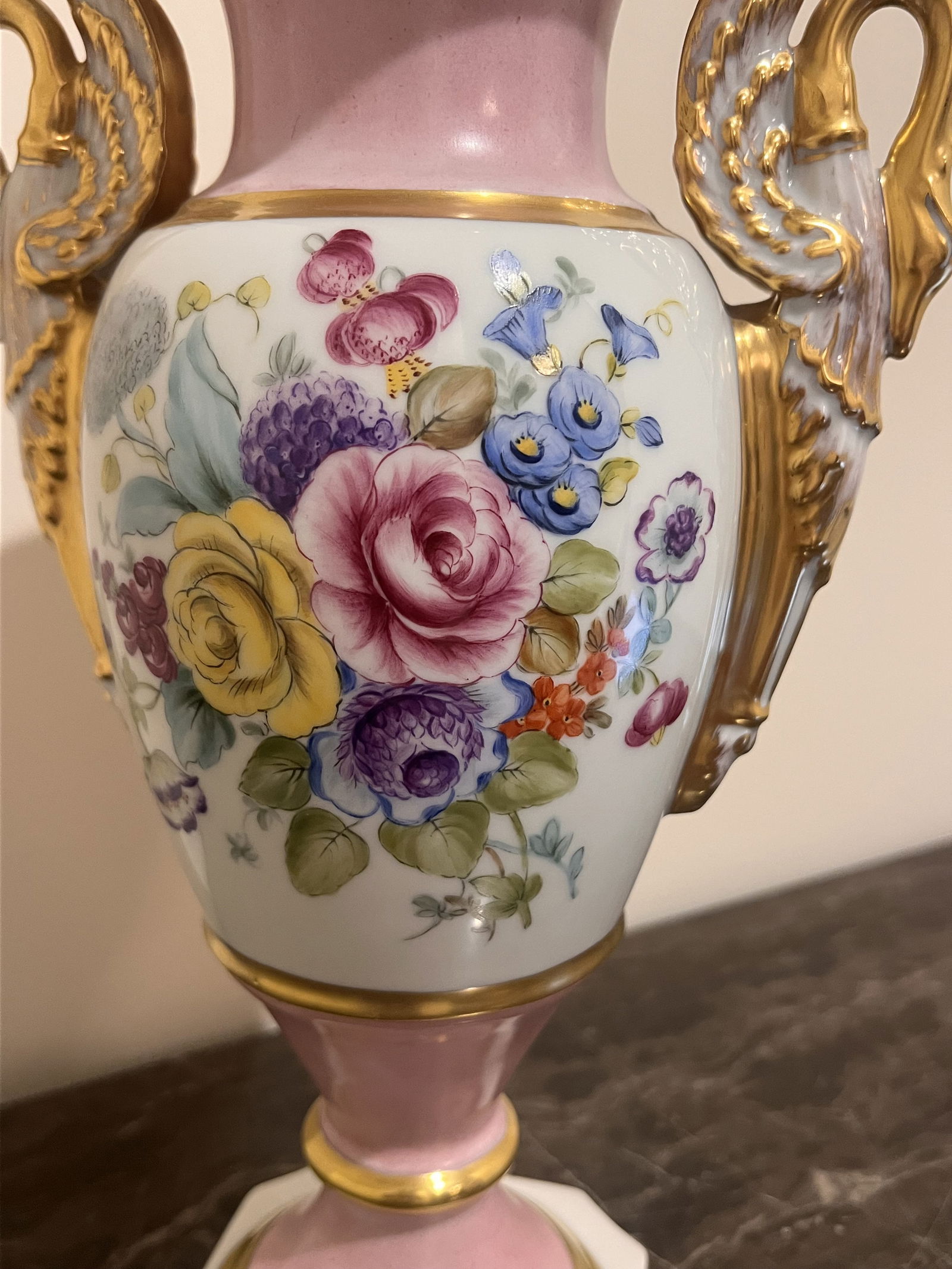 Antique French Limoges Porcelain Old Paris Vase - 4