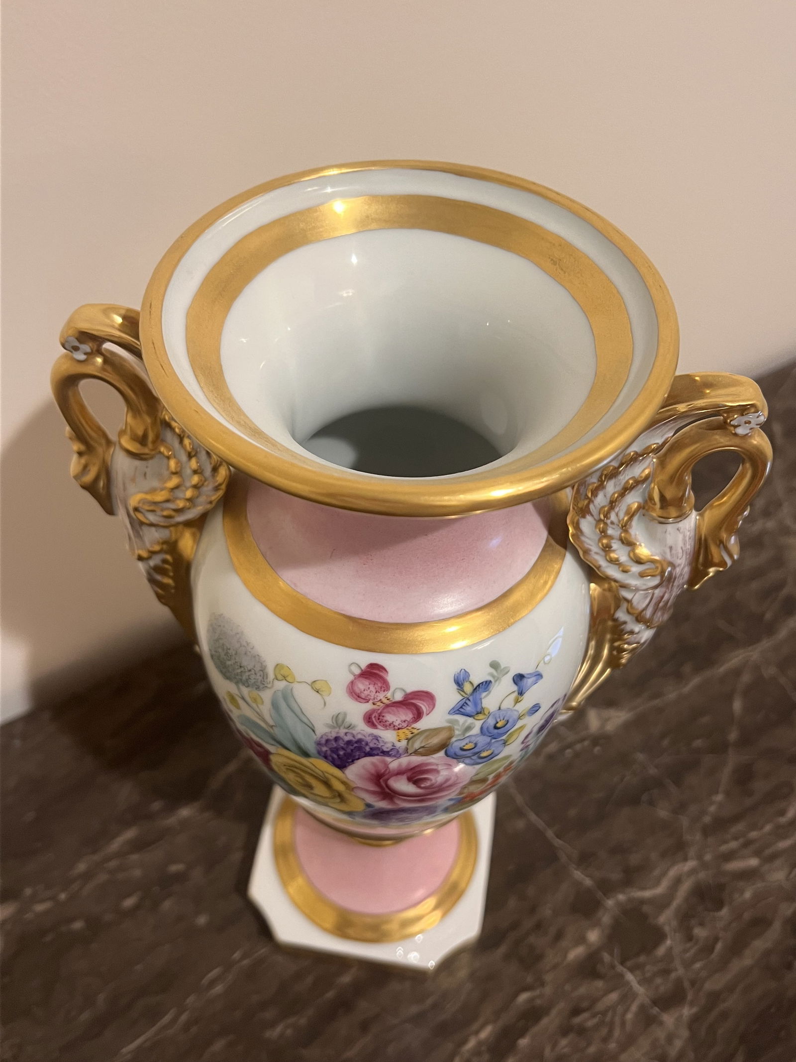 Antique French Limoges Porcelain Old Paris Vase - 5