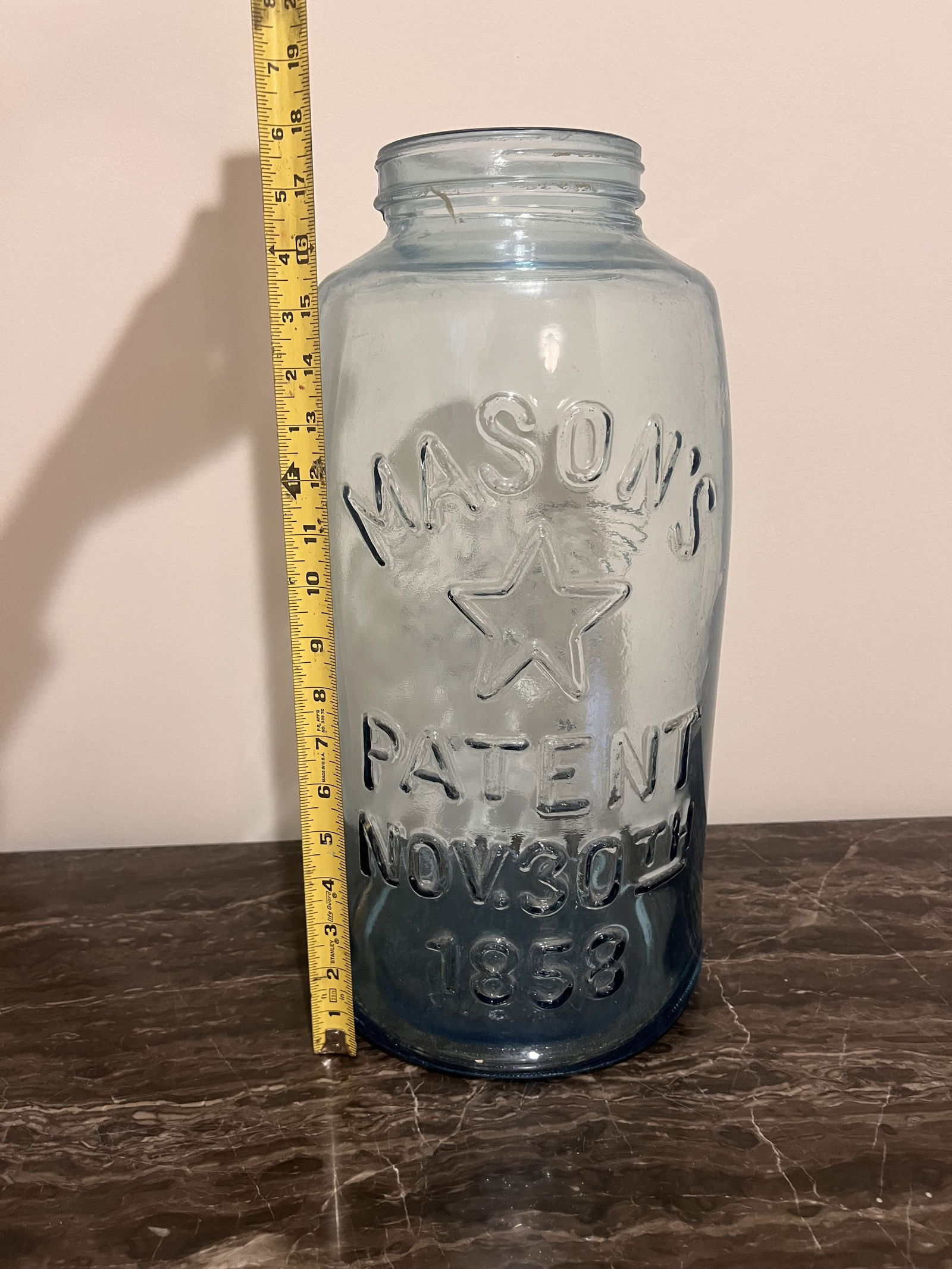 Extra Large Blue Mason's Jar 18" Tall - 3