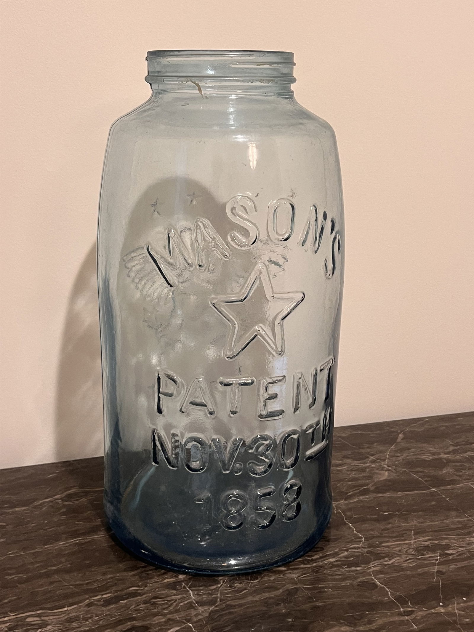 Extra Large Blue Mason's Jar 18" Tall - 4