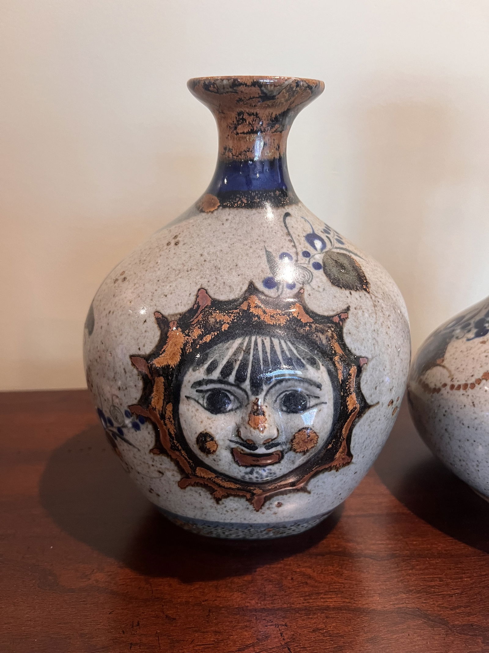 (2) Mexican Tonala Pottery Vases - 2