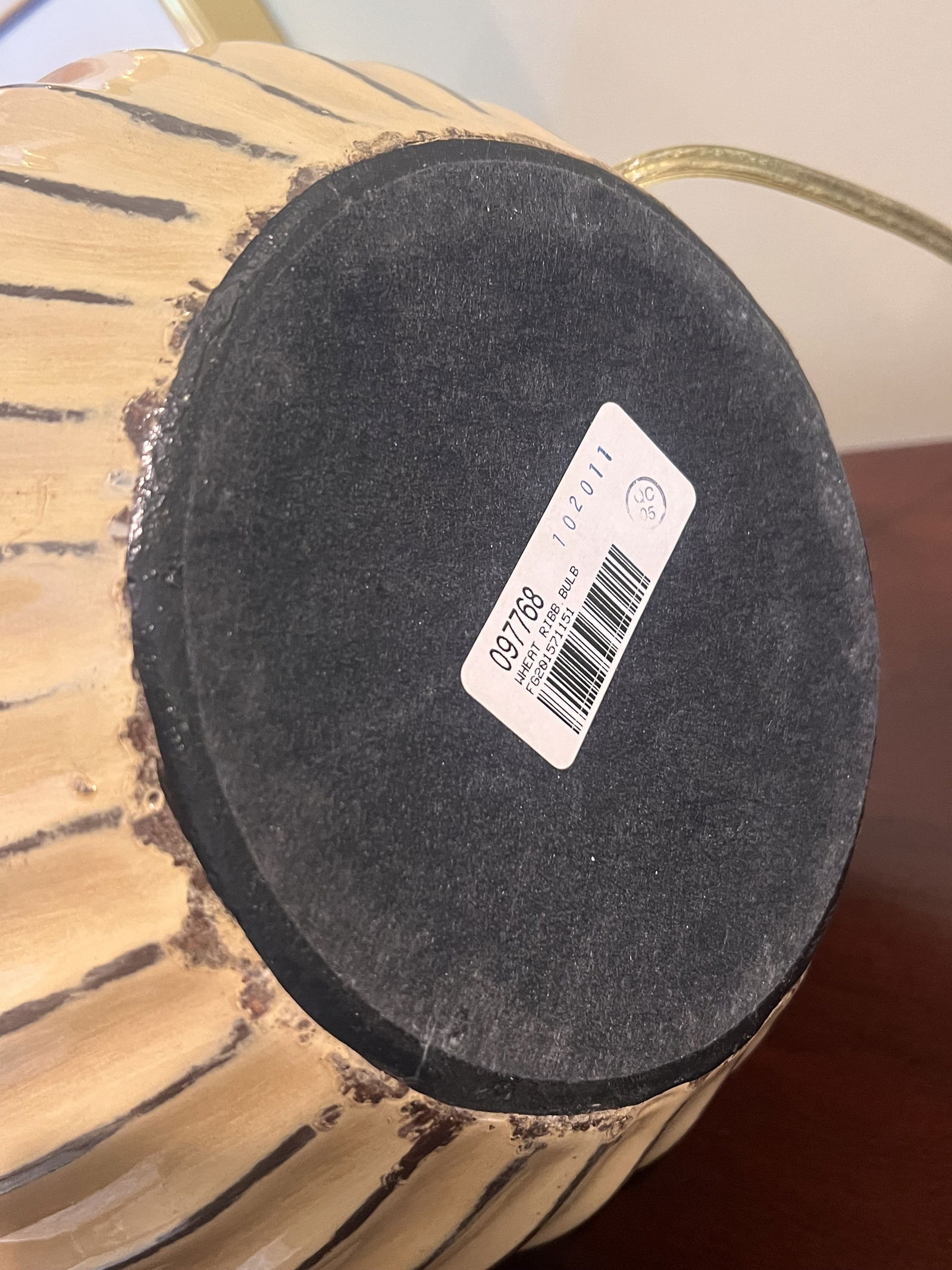 Pair of Ribbed Ceramic Table Lamps Natural Tones - 6