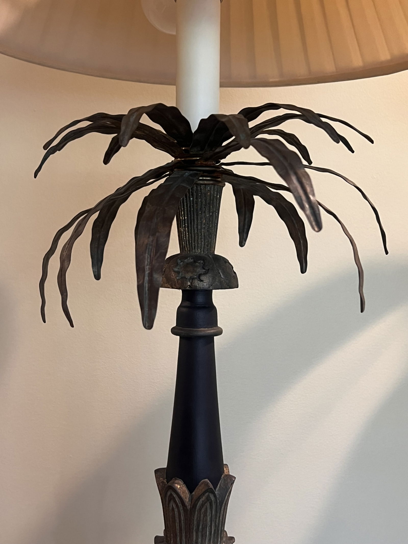 Pair of Palm Tree Buffet or Table Lamps - 4