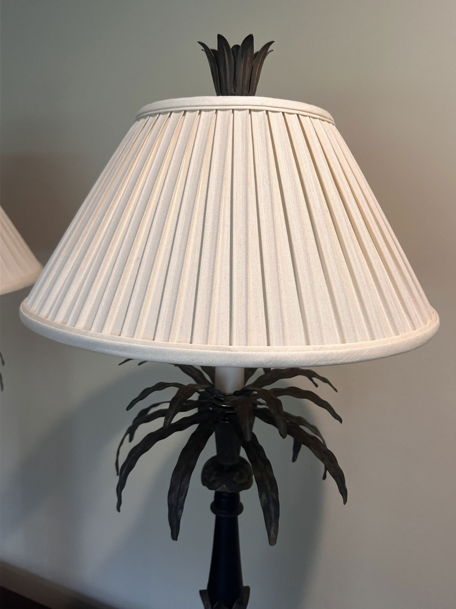 Pair of Palm Tree Buffet or Table Lamps - 9