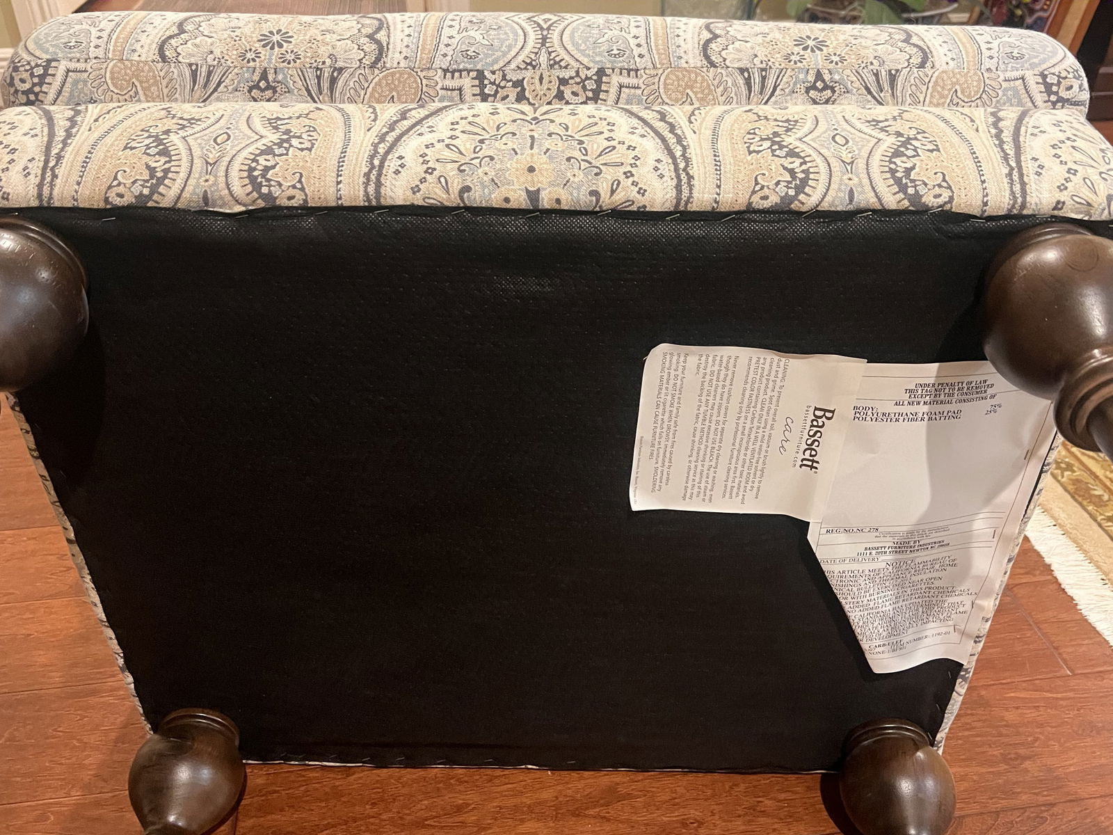 Bassett Furniture Co Arm Chair and Ottoman - 9