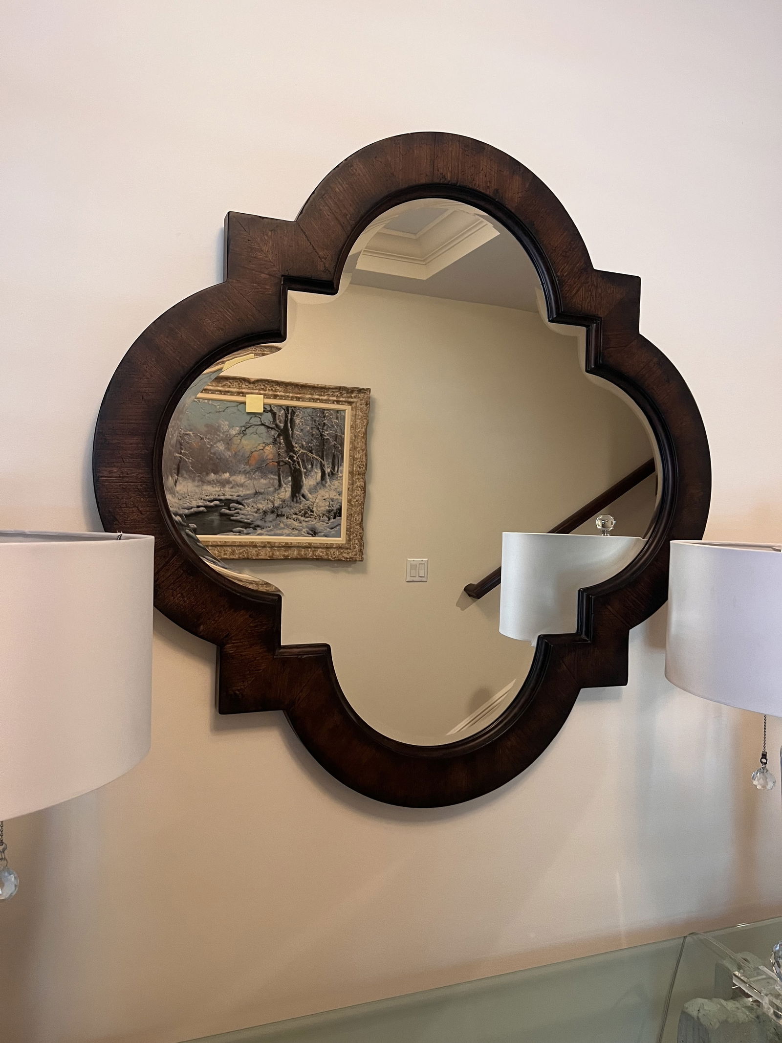 Quatrefoil Wall Mirror 39" Dark Wood - 2